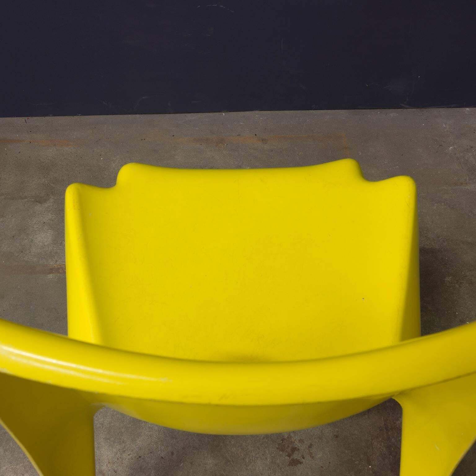Rare Plastic Organic Chair In Yellow, Circa 1970 photo vinterior