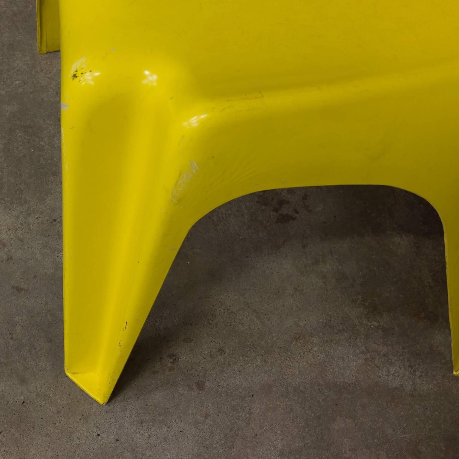 Rare Plastic Organic Chair In Yellow, Circa 1970 photo vintage