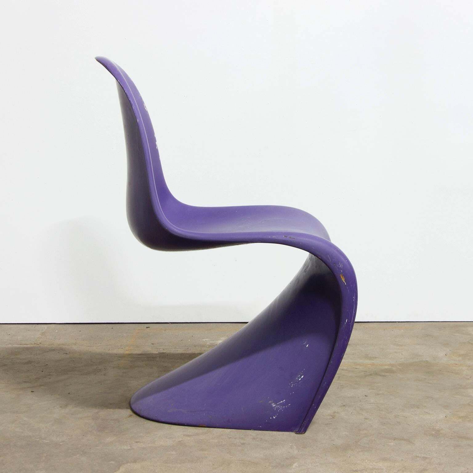 1965, Verner Panton, Rare Purple Stacking Chair 1st Herman Miller Edition photo furniture