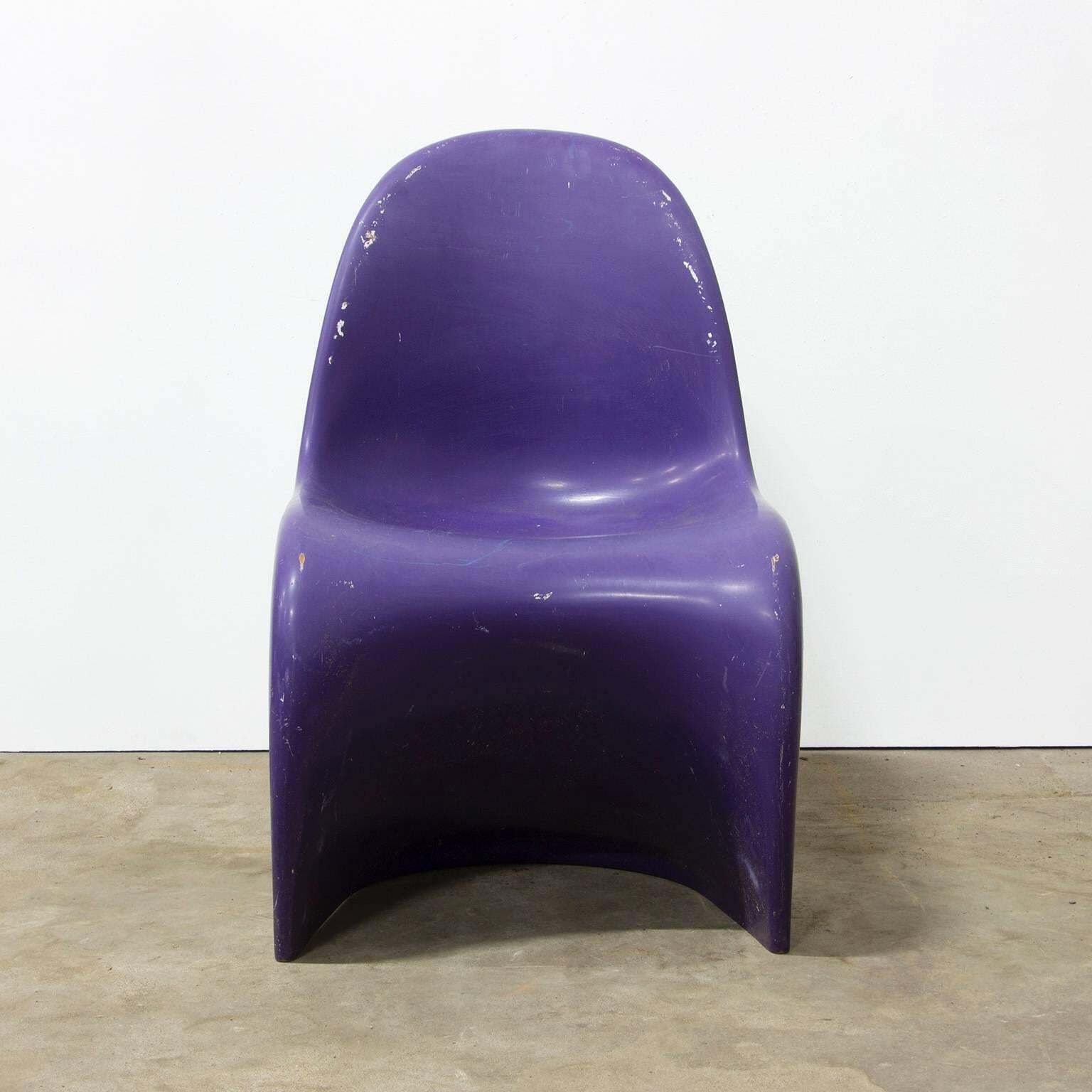 1965, Verner Panton, Rare Purple Stacking Chair 1st Herman Miller Edition photo 1105.0