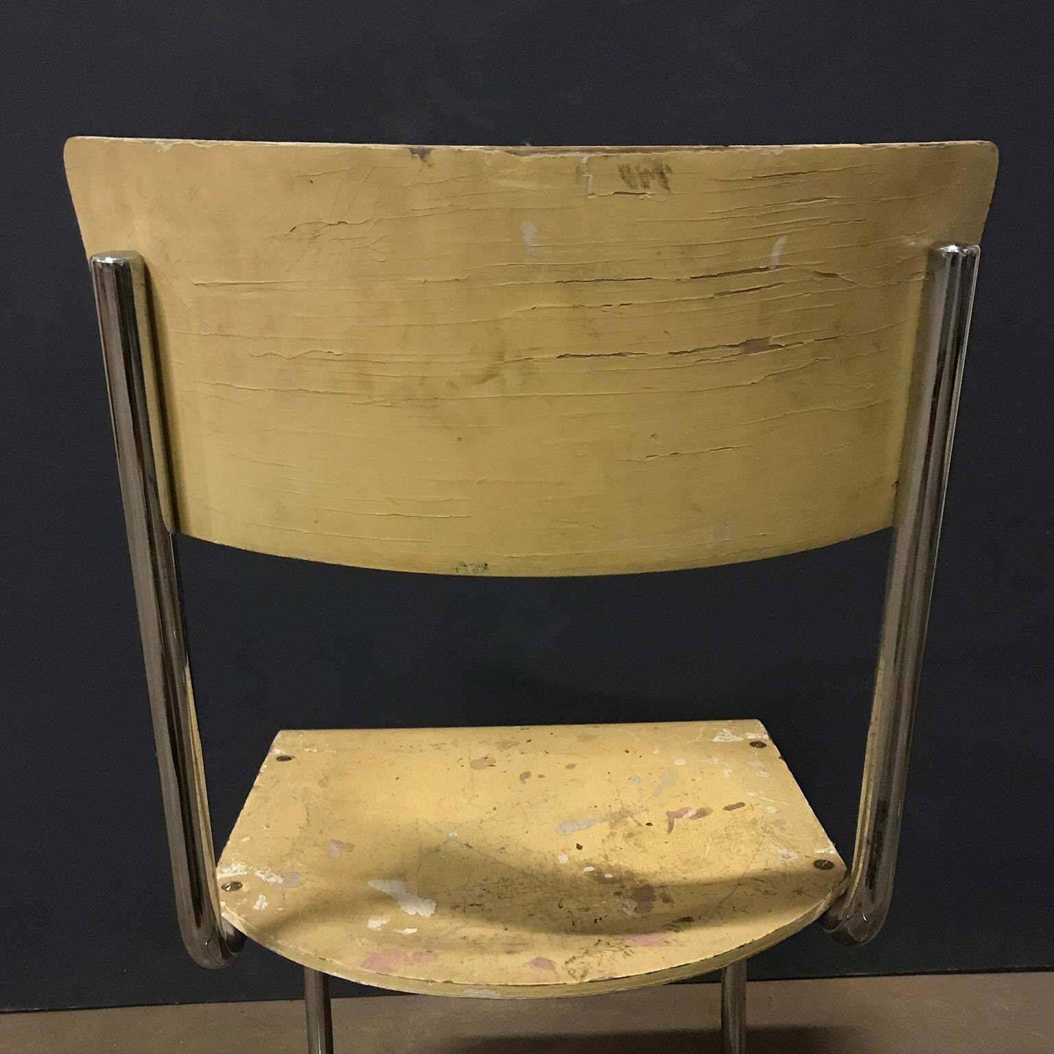 Furniture 1931, Mart Stam For Thonet, Set Of Light Yellow Wooden S43 photo