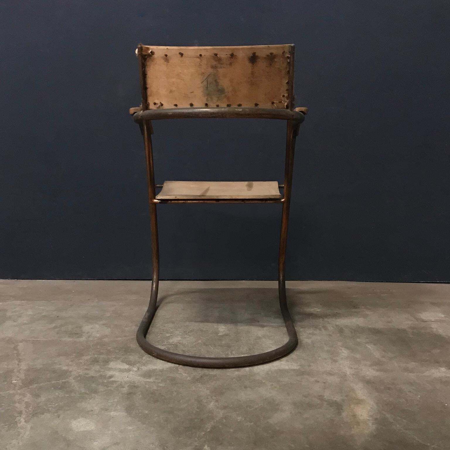 Paul Schuitema Tube Chair, Original In Copper And Upholstered Wood, Circa 1930 photo 2090.0