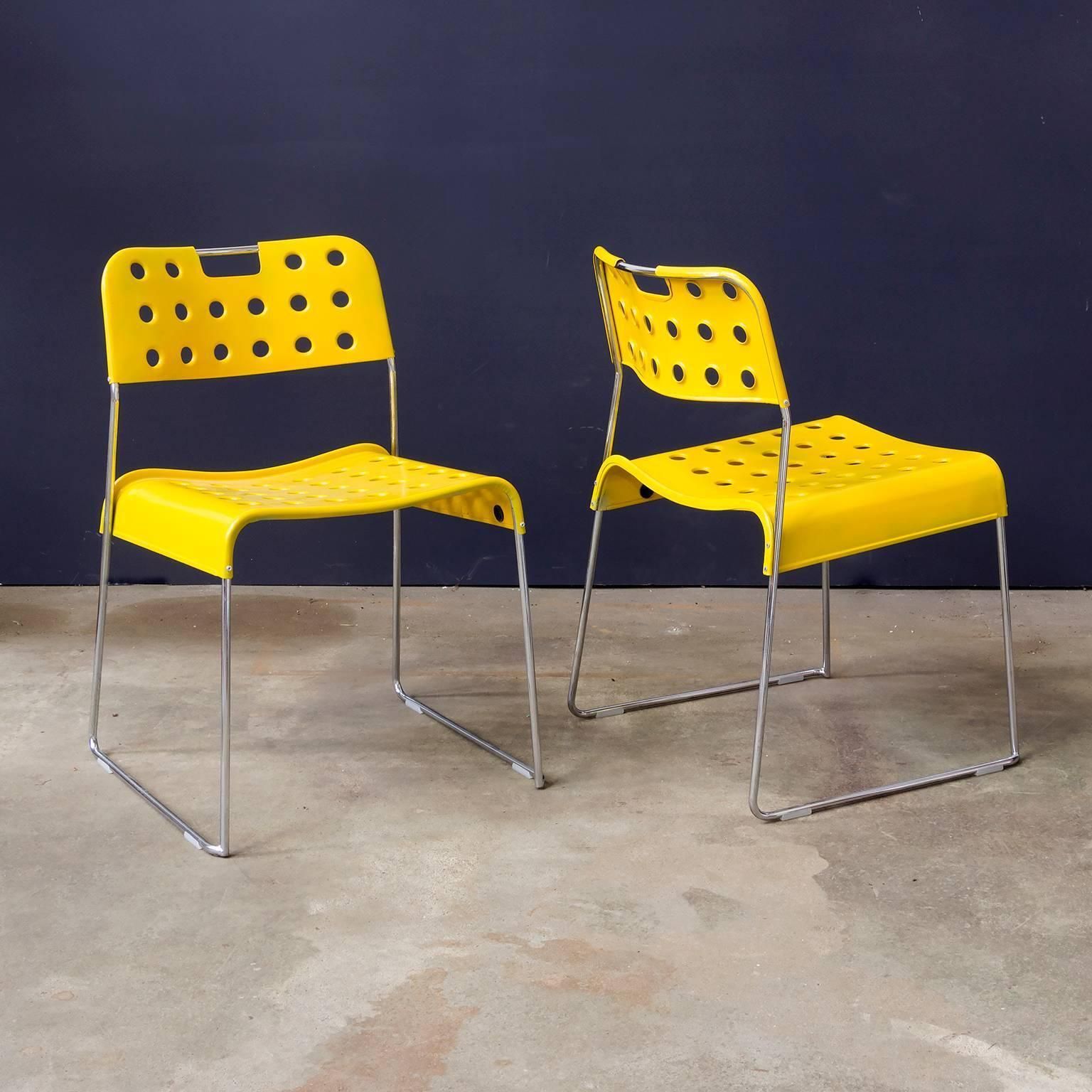 1971, Rodney Kinsman, Set Of Rare Yellow Omstak Stacking Chairs photo Furniture