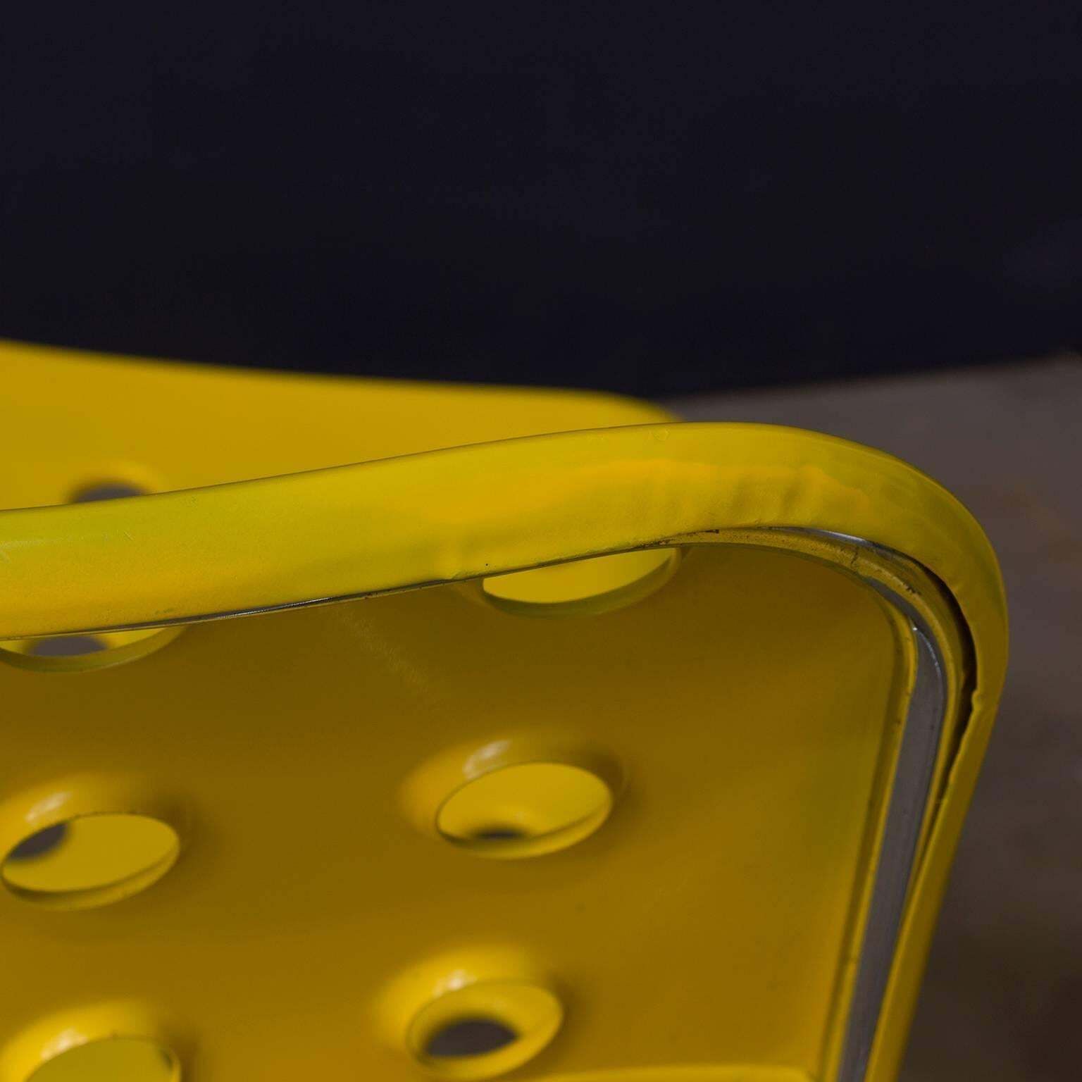 1971, Rodney Kinsman, Set Of Rare Yellow Omstak Stacking Chairs photo vintage