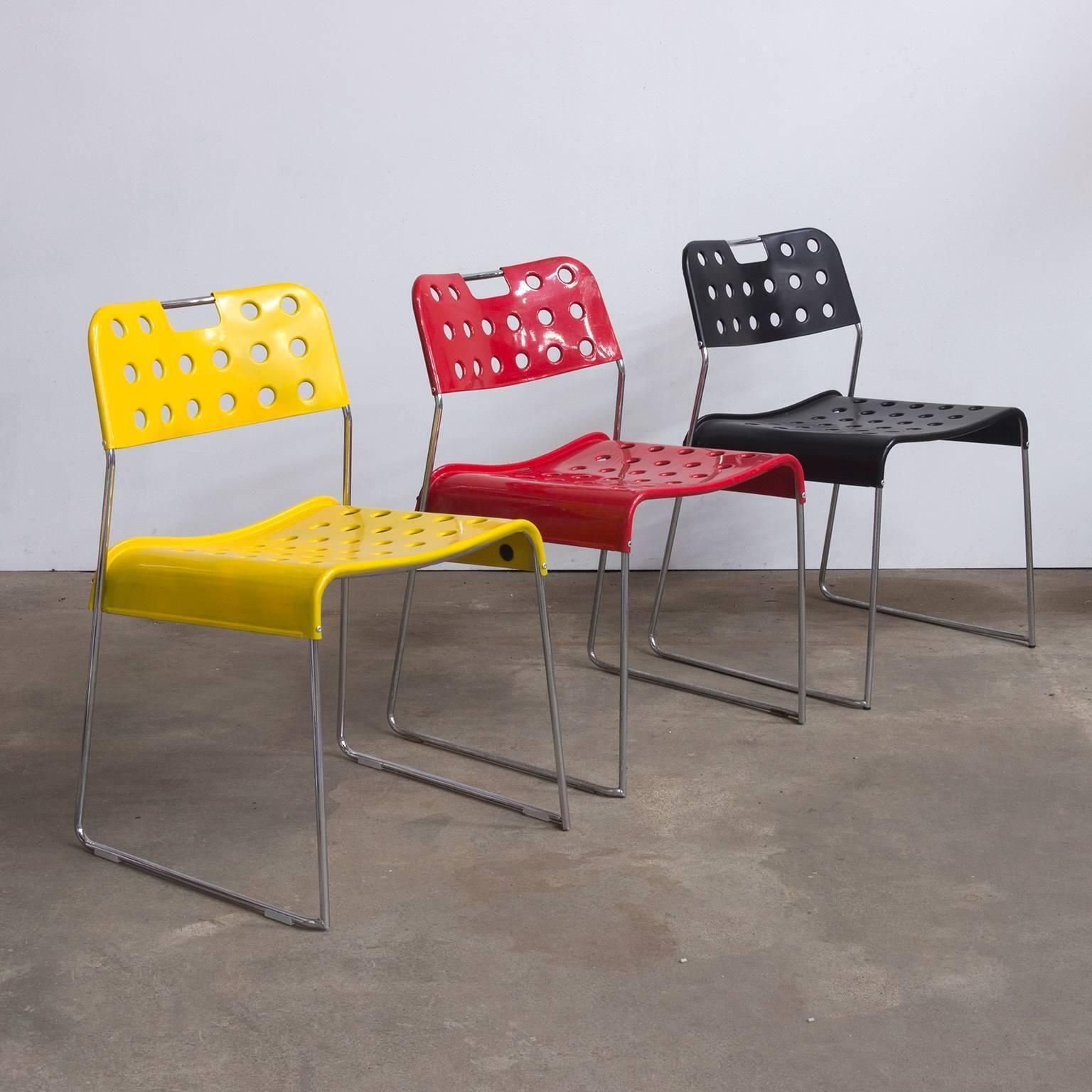 photo for sale 1971, Rodney Kinsman, Set Of Rare Yellow Omstak Stacking Chairs