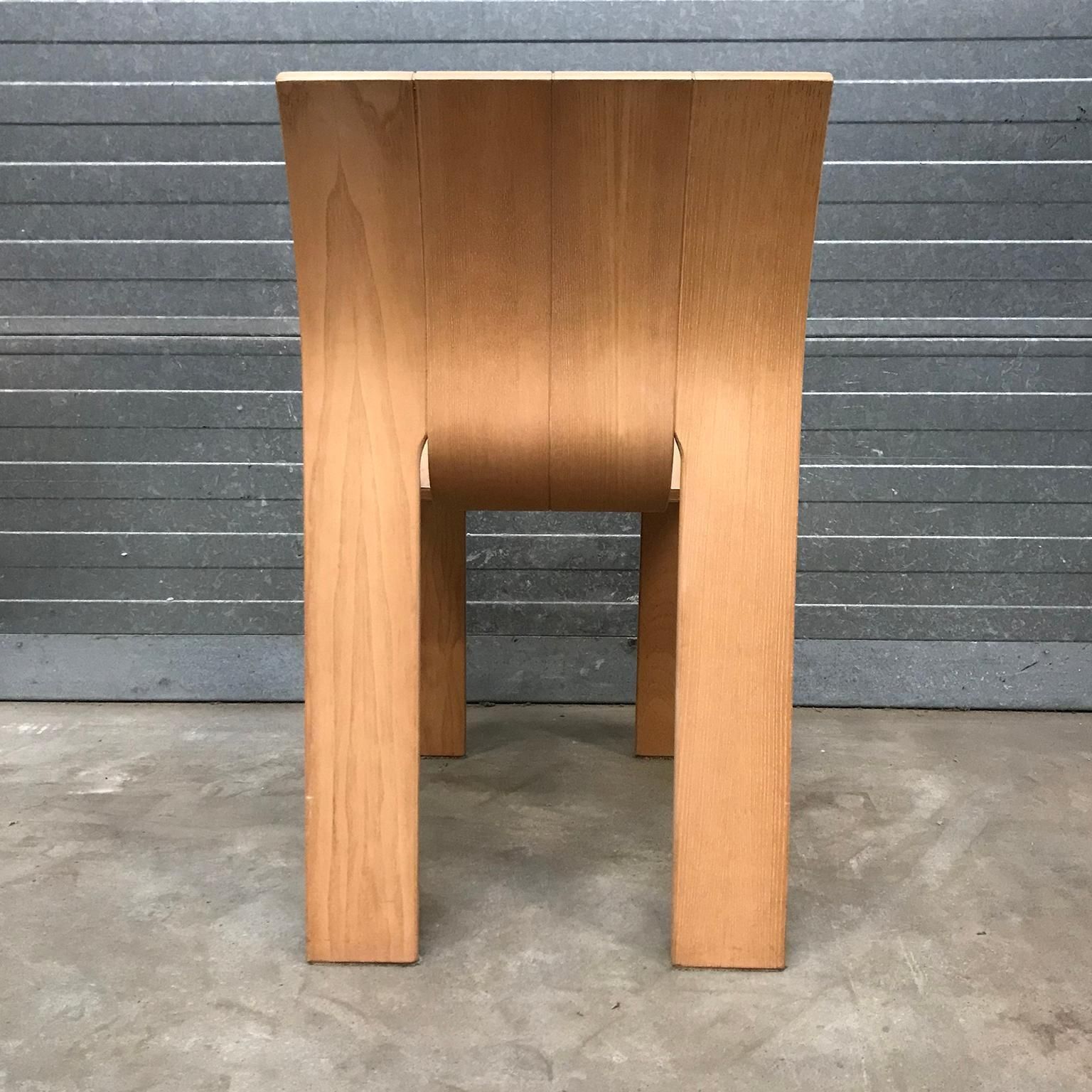 1974, Gijs Bakker For Castelijn, Set Of Stackable Bended Wood Strip Chairs photo buy