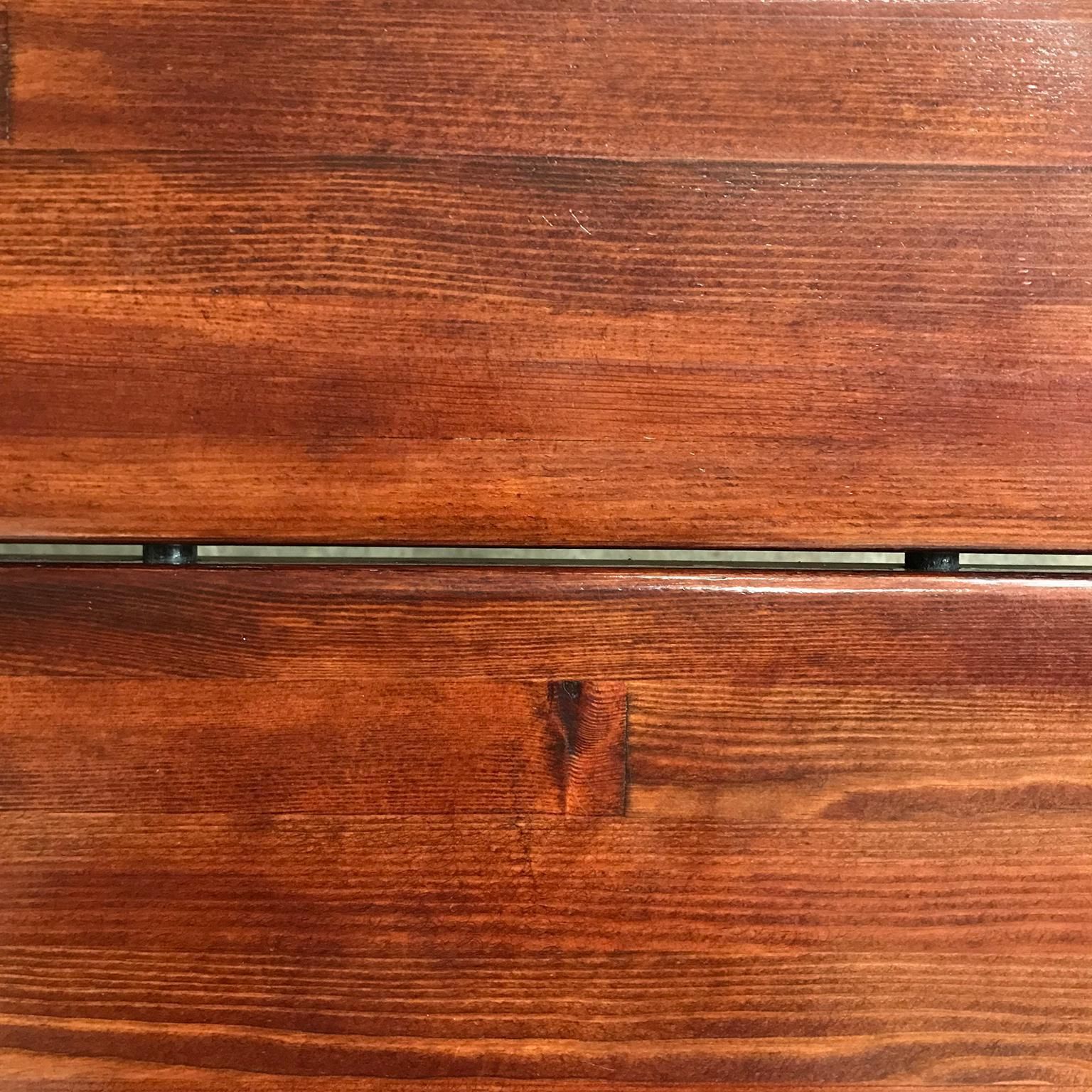 1955, Ilmari Tapiovaara, Pirkka Table With; Red Brown Wooden Top photo vintage