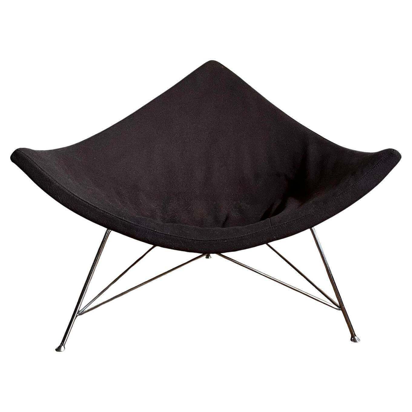Early, Metal Shell ! Coconut Chair By George Nelson In Brown Upholstery, 1955