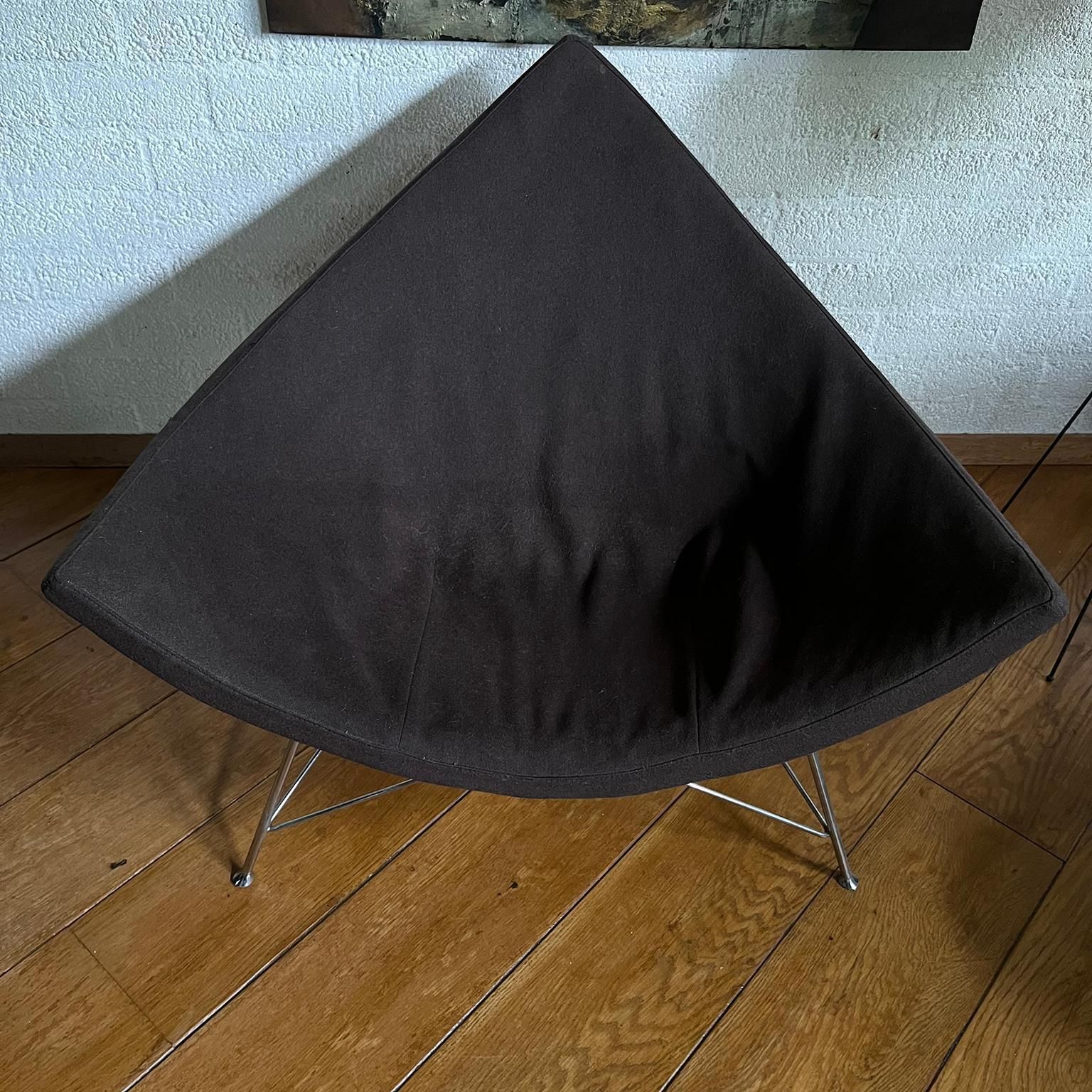 Early, Metal Shell ! Coconut Chair By George Nelson In Brown Upholstery, 1955 photo vintage