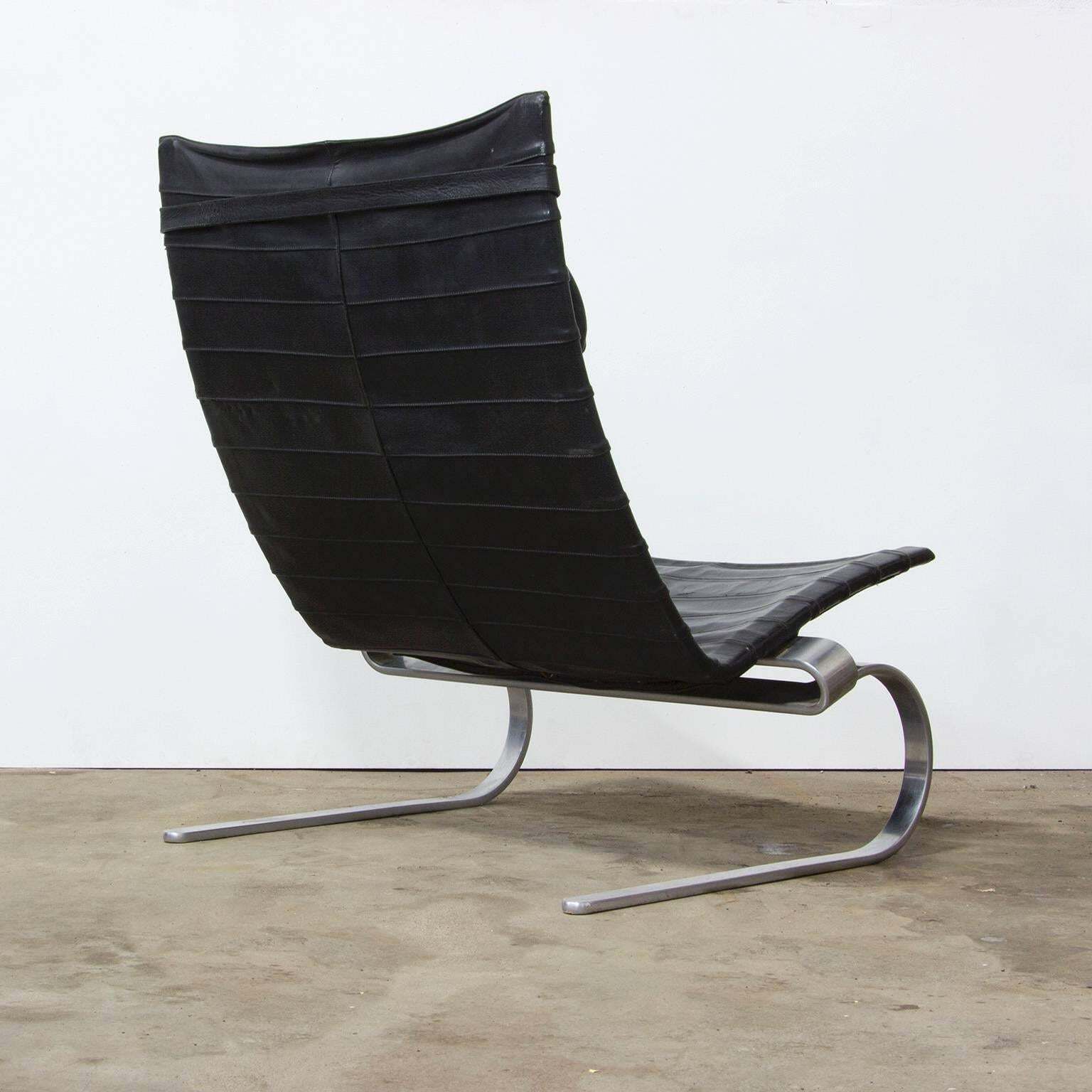 1967, Poul Kjaerholm, Pk 20, Early Kold Kristensen In Original 1st Black Leather photo for sale