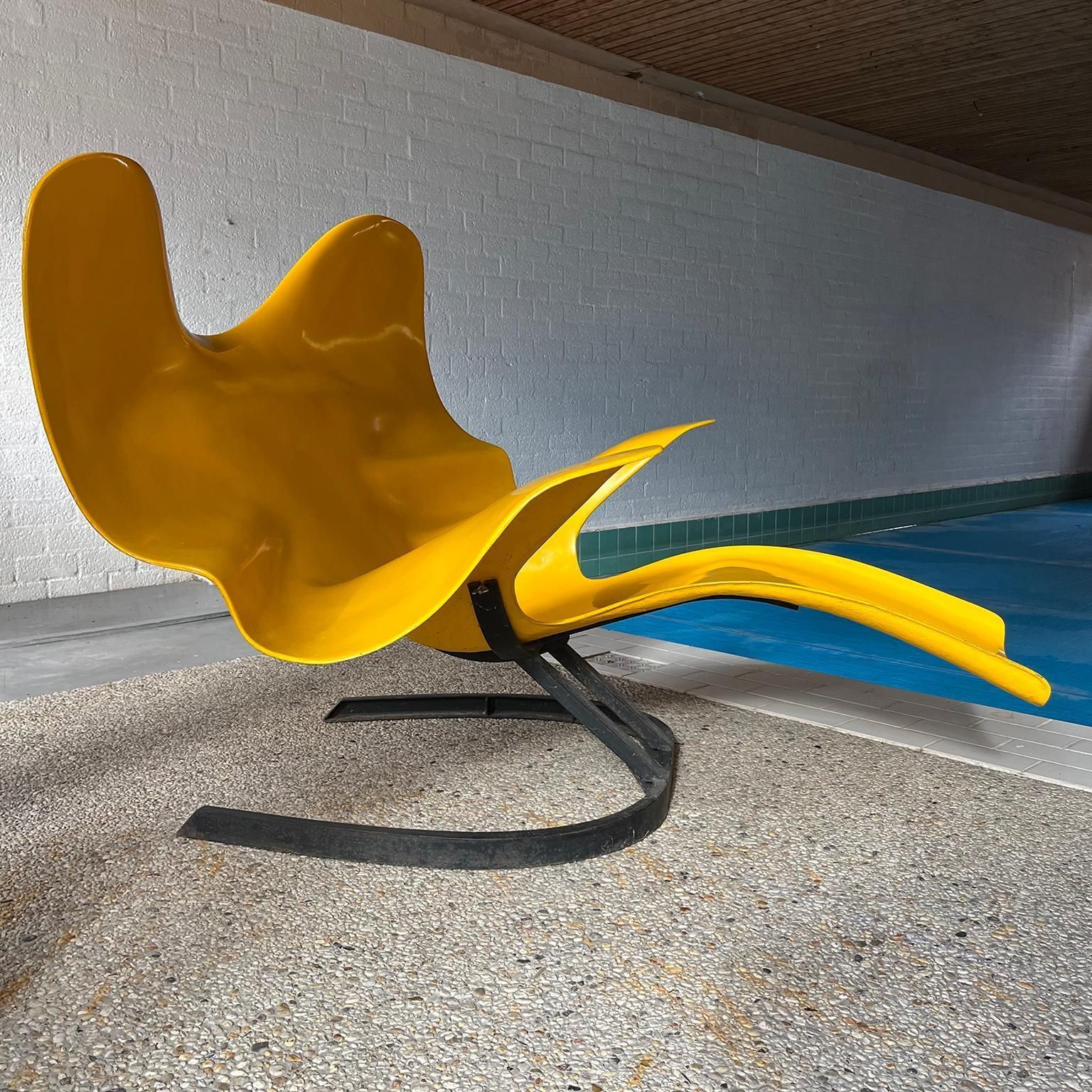 1966, Elephant Chair By Bernard Rancillac Yellow With Black Base Limited Edition photo for sale