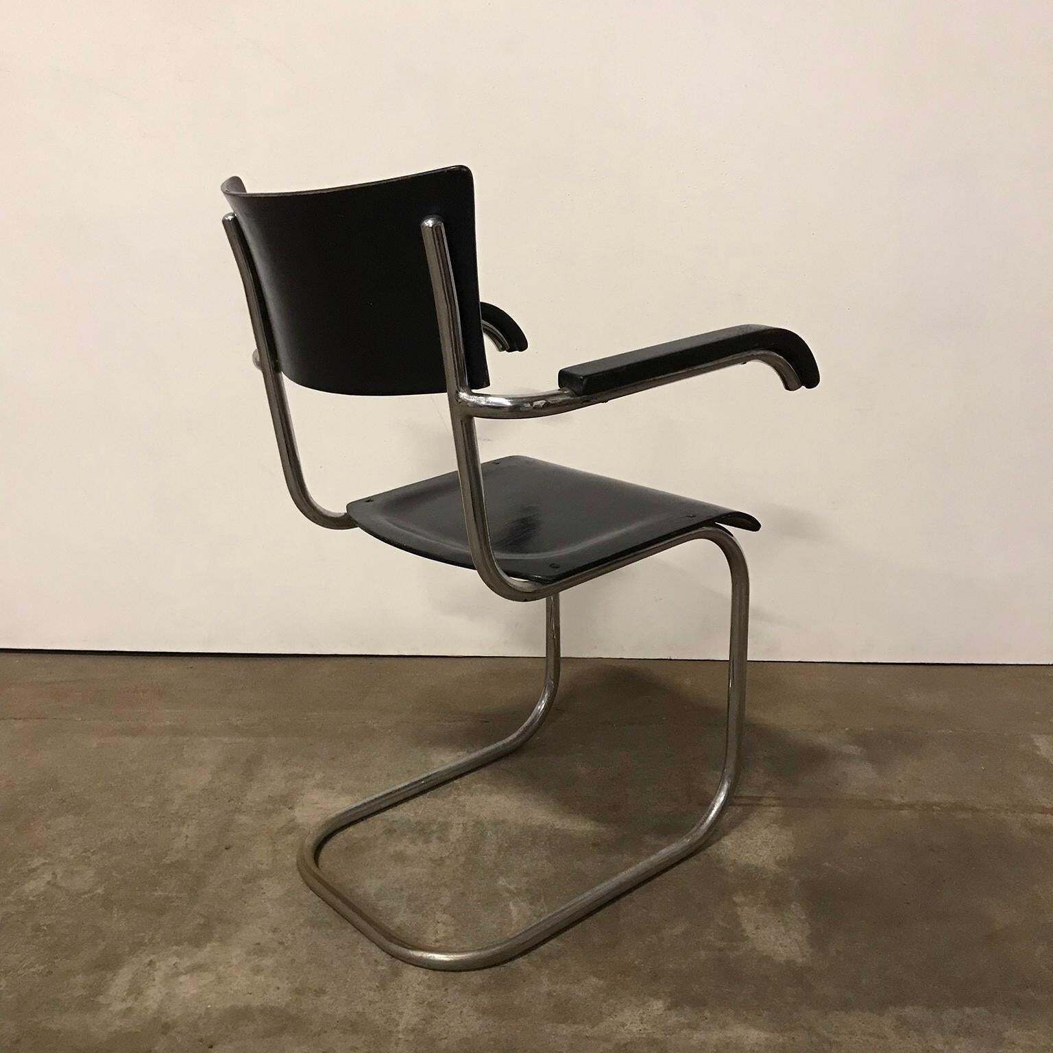 1931, Mart Stam For Thonet, Black Wooden S43f photo 810.0