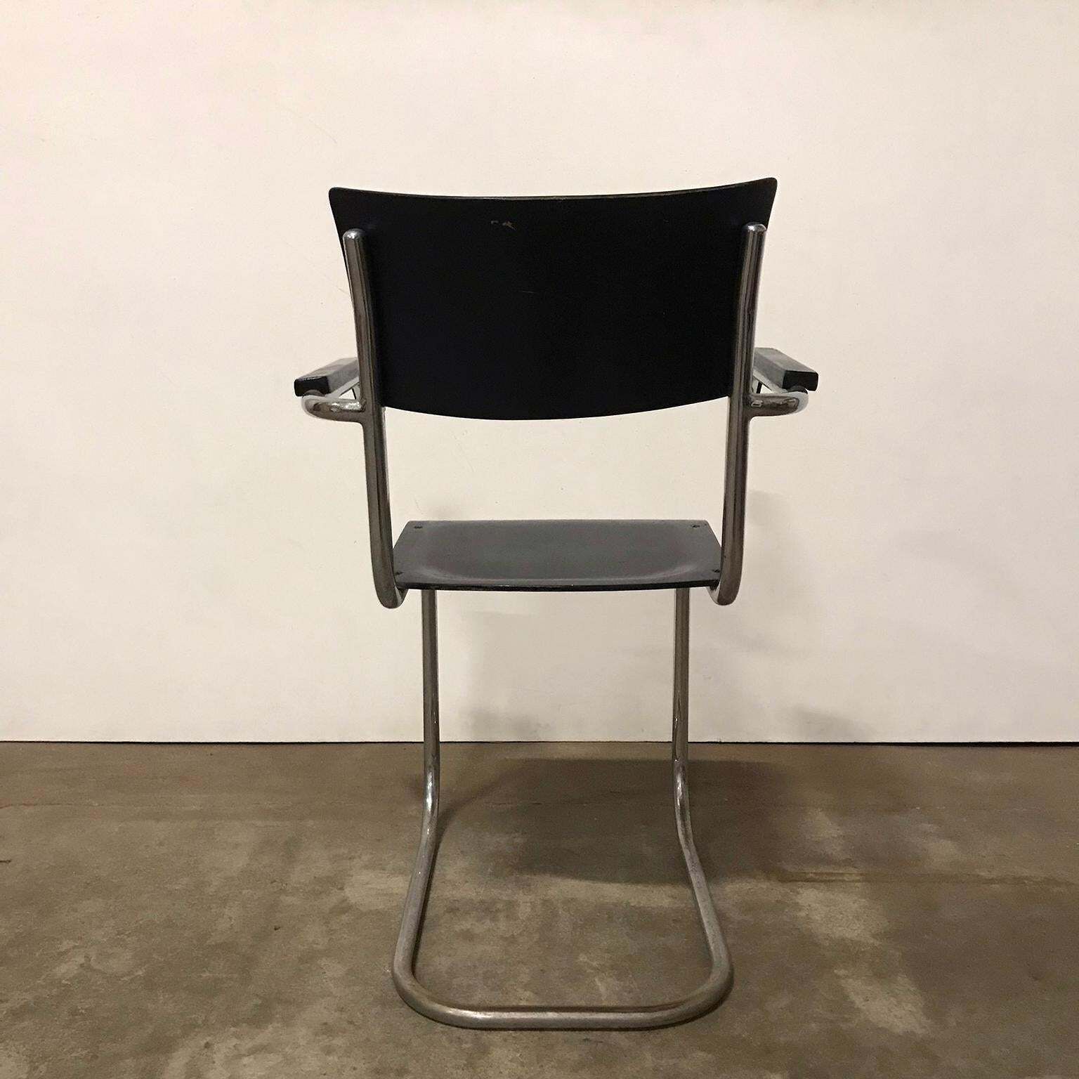 1931, Mart Stam For Thonet, Black Wooden S43f photo vinterior