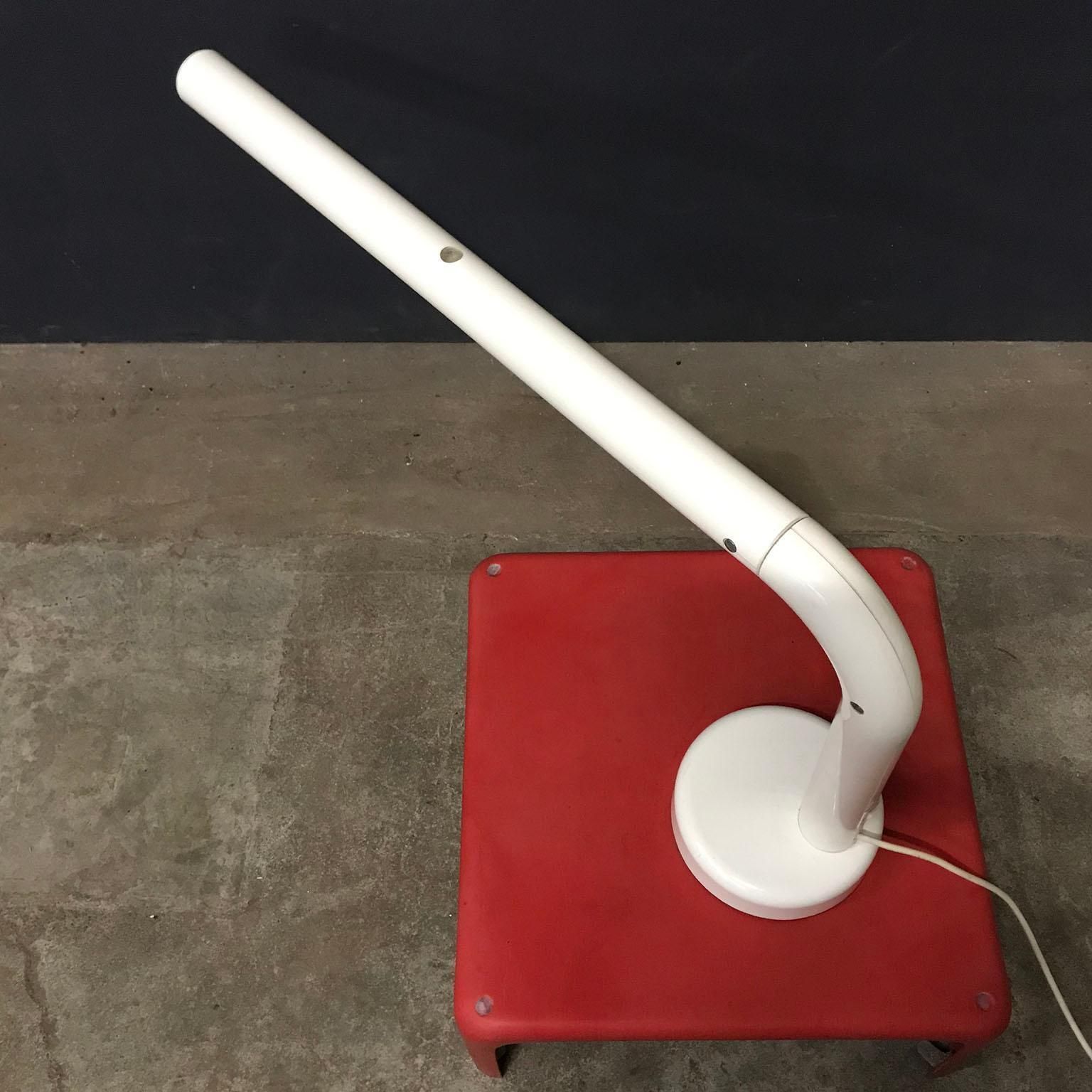 1960, Anders Pehrson For Atelje Lyktan, Sweden, Tube Desk Lamp Off White Plastic photo furniture
