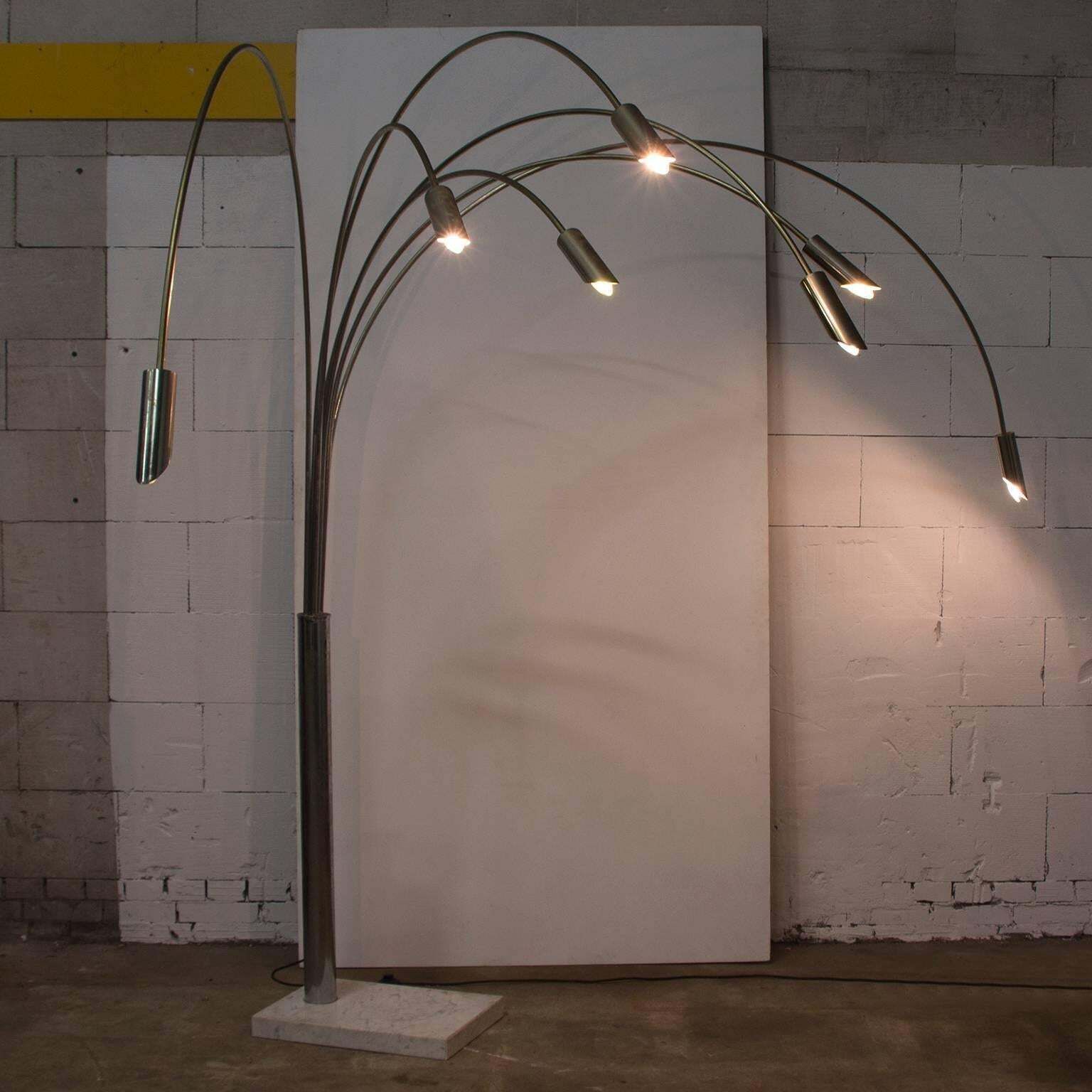 High Monumental Adjustable 1950s Or 1960s Floor Lamp, In  Angelo Leli Style photo for sale