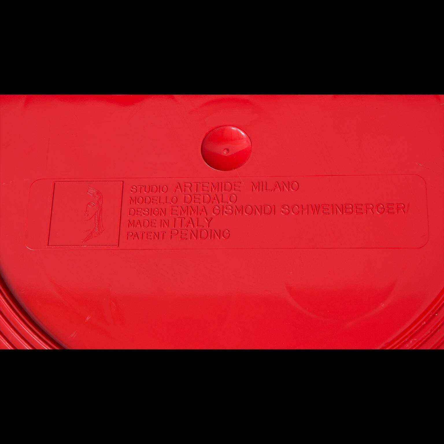 1966, Emma Gismondi Schweinberger For Artemide, Red Dedalo Umbrella Stand photo vintage
