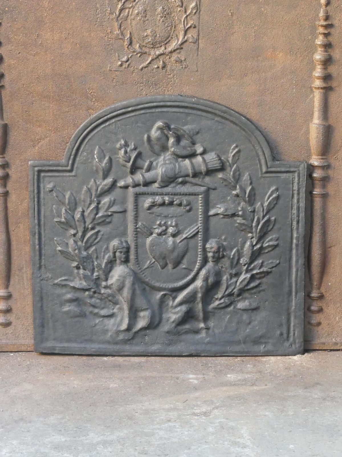 French 'Allegory Of Love' Fireback, 20th Century photo furniture