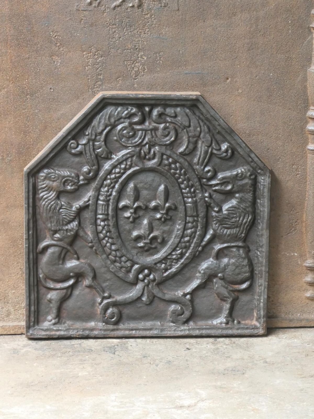 French Louis XIV Style 'Arms Of France' Fireback / Backsplash, 20th Century photo furniture