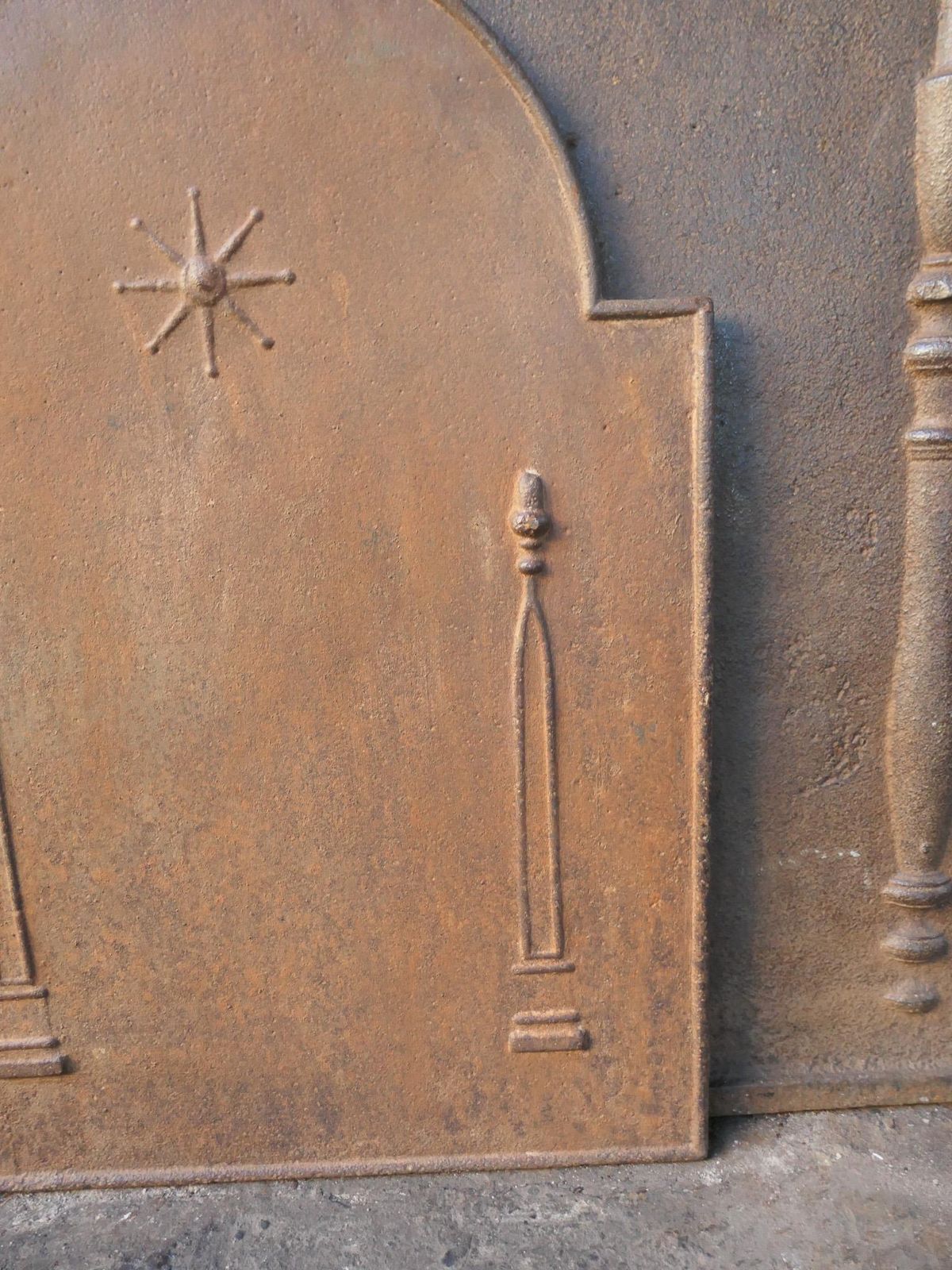 photo furniture Antique French 'Pillars Of Freedom' Fireback / Backsplash, 18th   19th C.