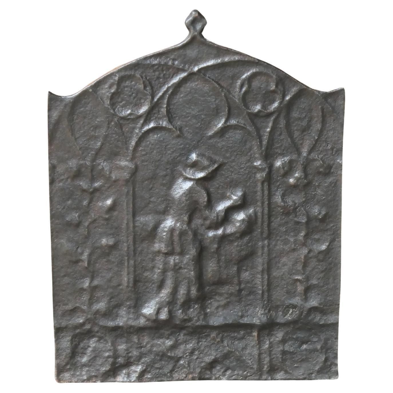 Small Antique French Napoleon III Fireback / Backsplash, 19th C.