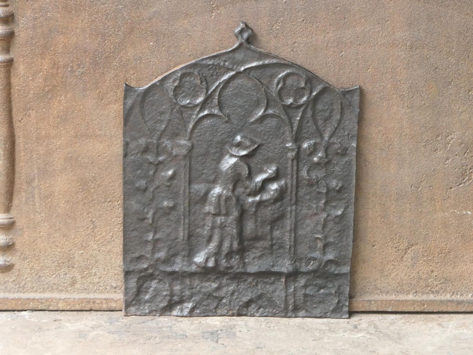 Small Antique French Napoleon III Fireback / Backsplash, 19th C. photo Home Fixtures