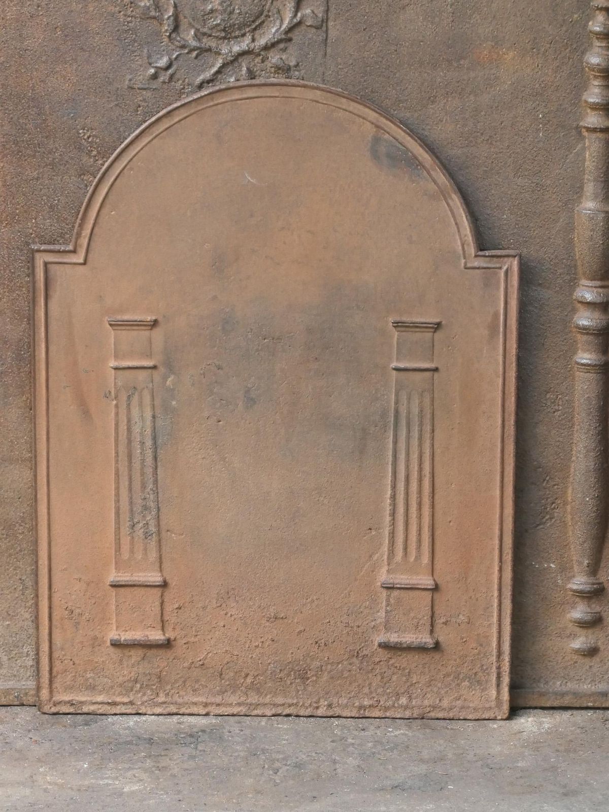 Antique French 'Pillars Of Freedom' Fireback / Backsplash, 18th   19th C. photo for sale