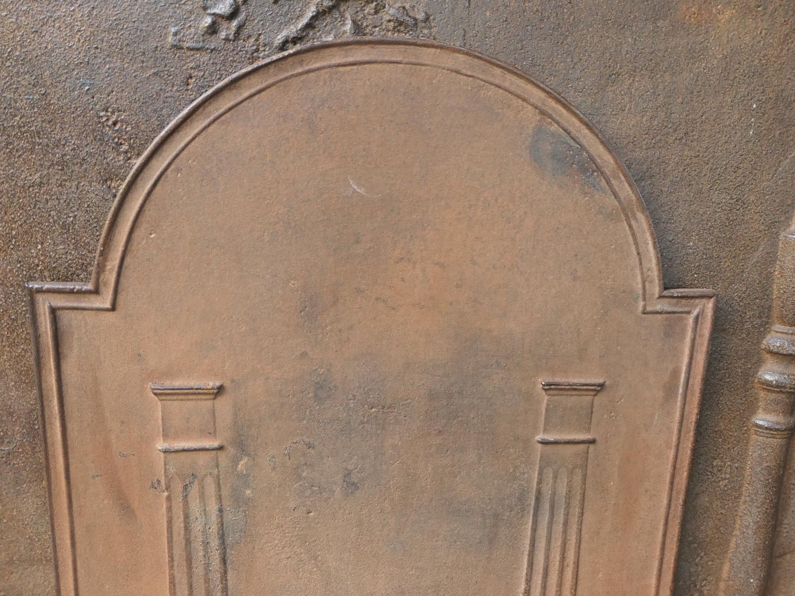 Antique French 'Pillars Of Freedom' Fireback / Backsplash, 18th   19th C. photo vintage