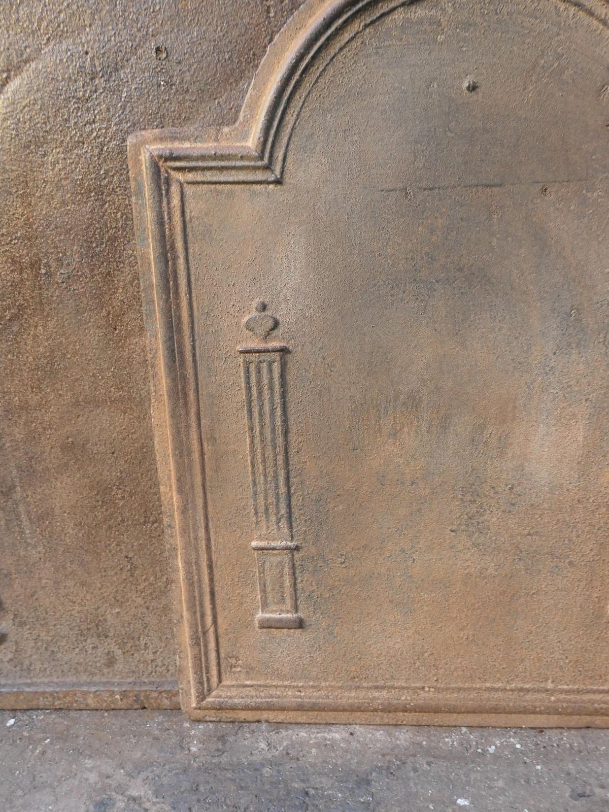 Home Fixtures Antique French 'Pillars Of Freedom' Fireback / Backsplash, 18th   19th C. photo