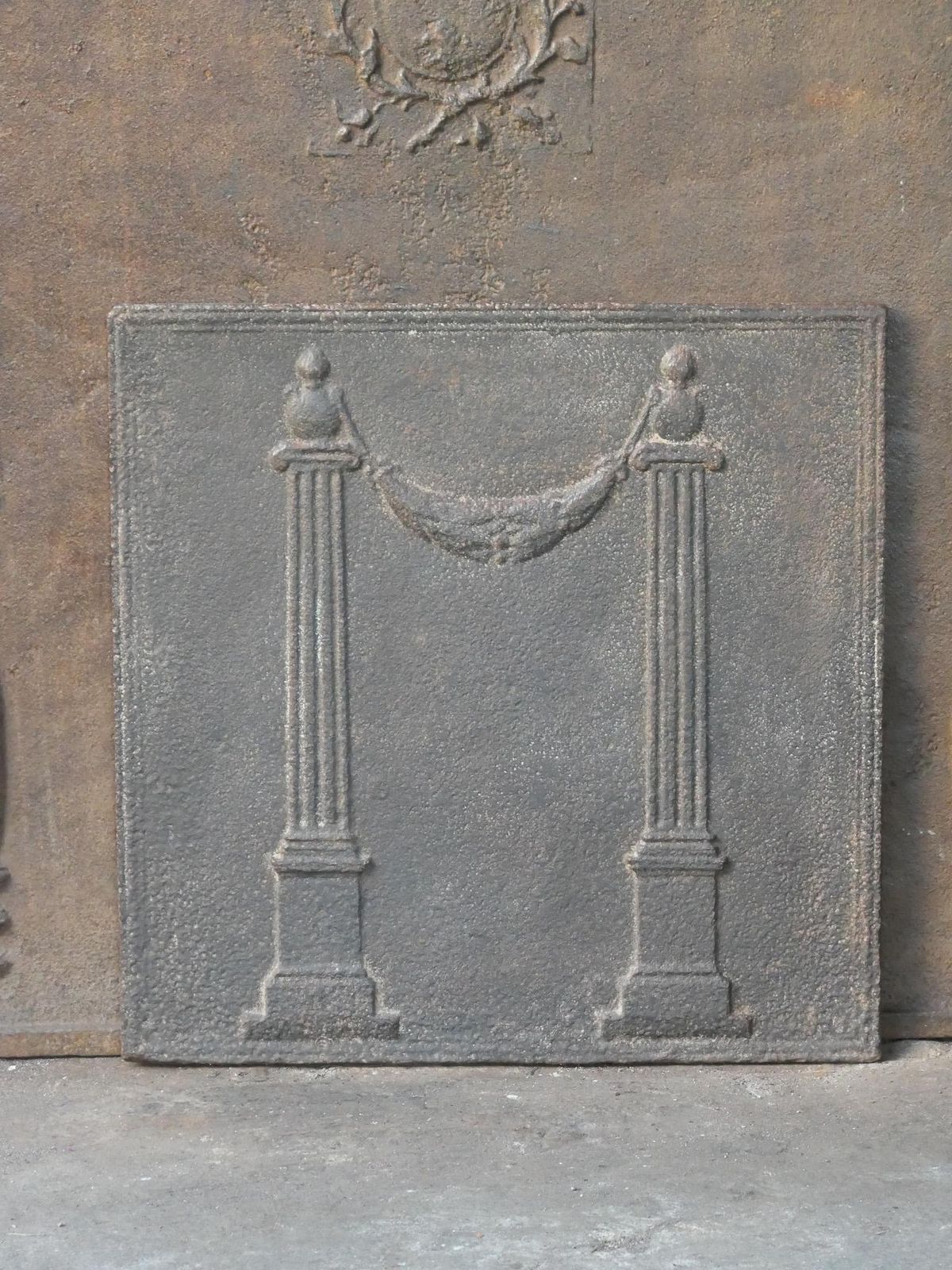 Antique French 'Pillars Of Freedom' Fireback / Backsplash, 18th   19th C. photo for sale