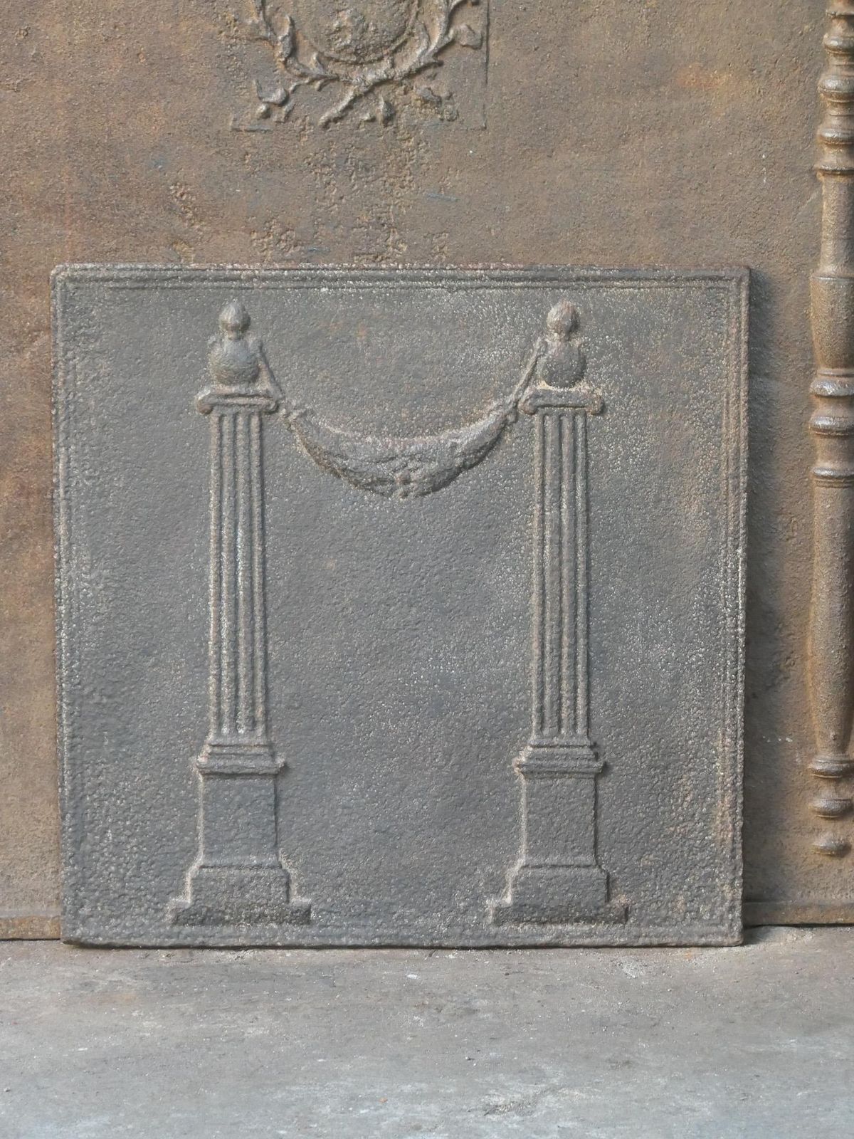Antique French 'Pillars Of Freedom' Fireback / Backsplash, 18th   19th C. photo Home Fixtures