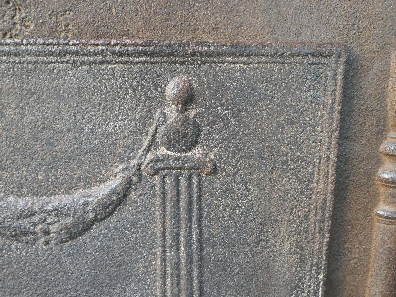 Antique French 'Pillars Of Freedom' Fireback / Backsplash, 18th   19th C. photo vintage