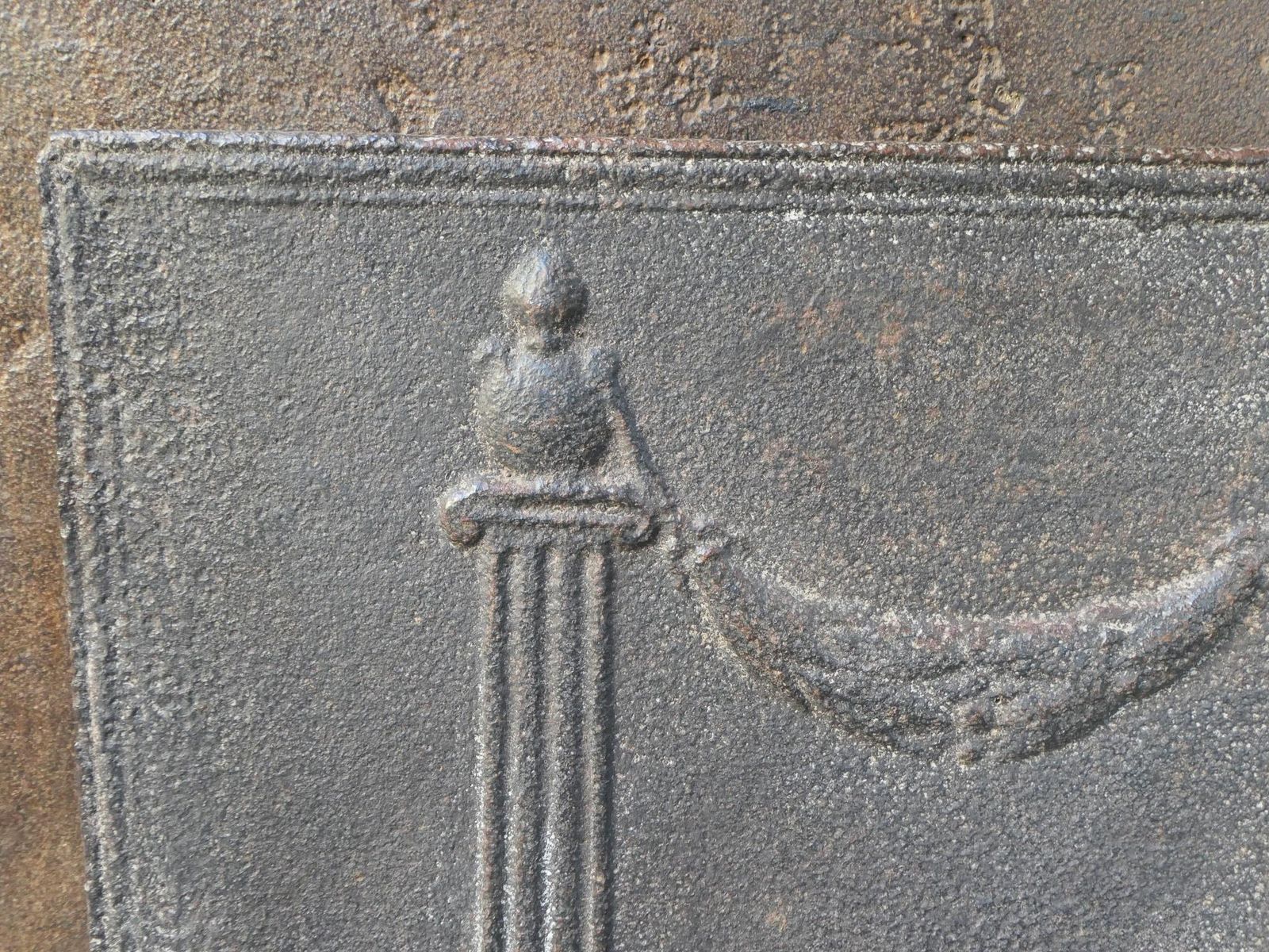photo furniture Antique French 'Pillars Of Freedom' Fireback / Backsplash, 18th   19th C.