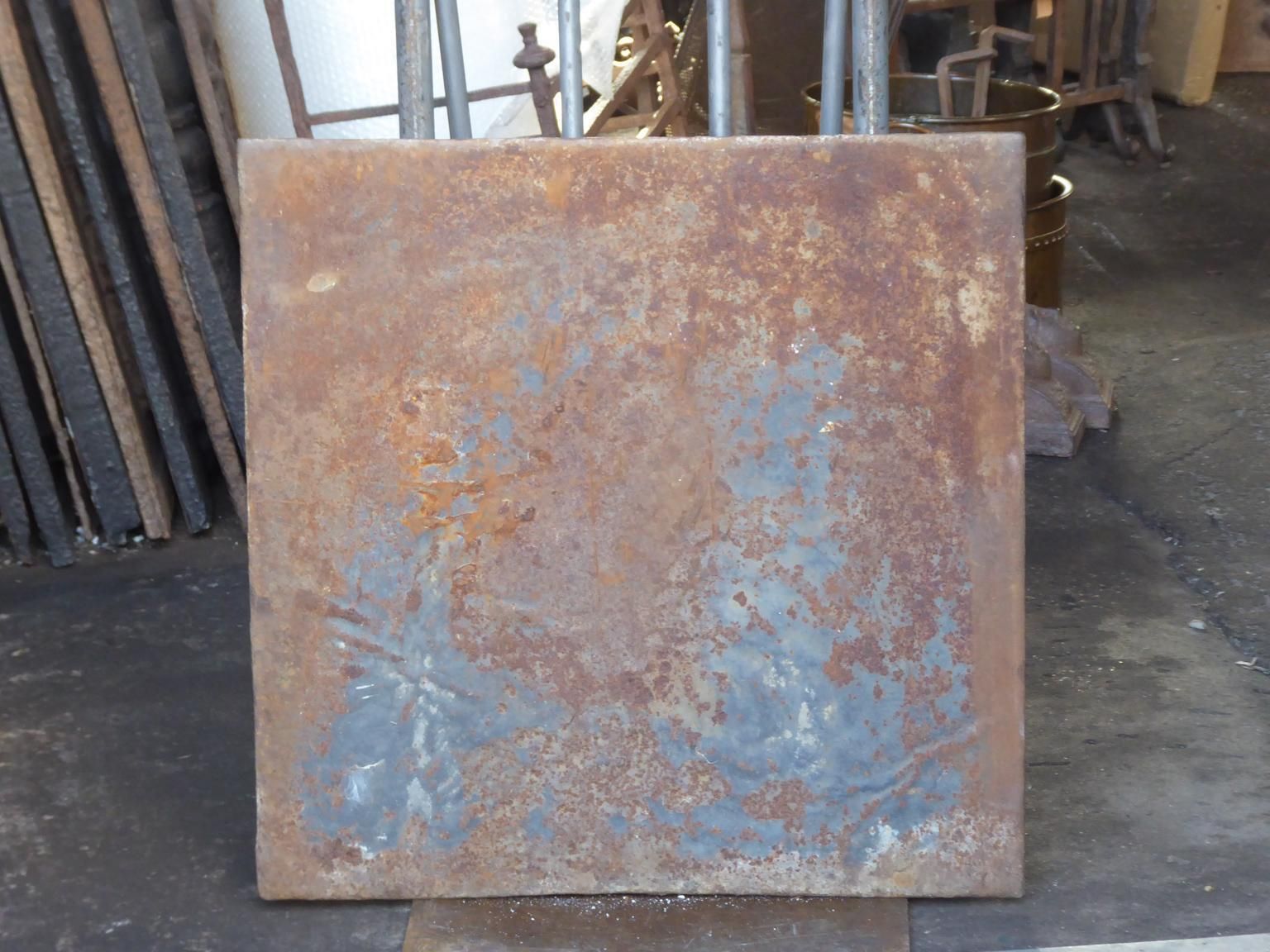 Antique French Napoleon III 'Soldiers' Fireback / Backsplash, 19th Century photo vintage