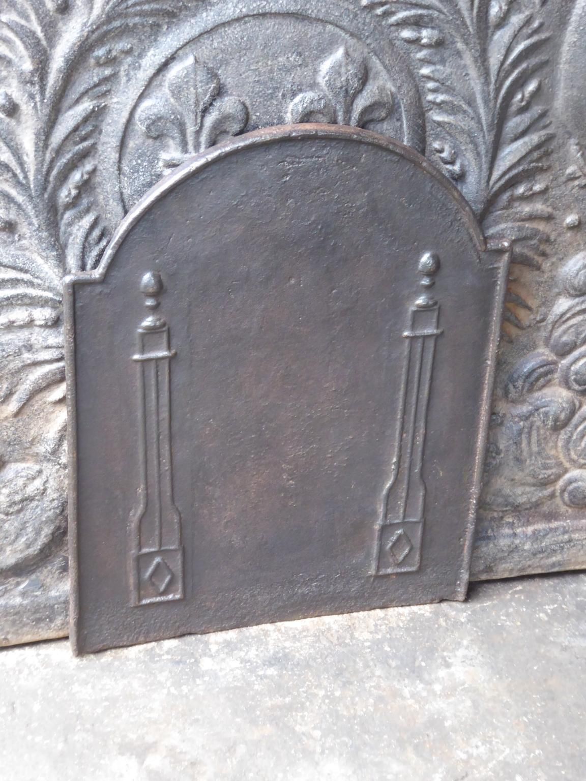 Antique French Neoclassical 'Pillars Of Freedom' Fireback / Backsplash photo for sale