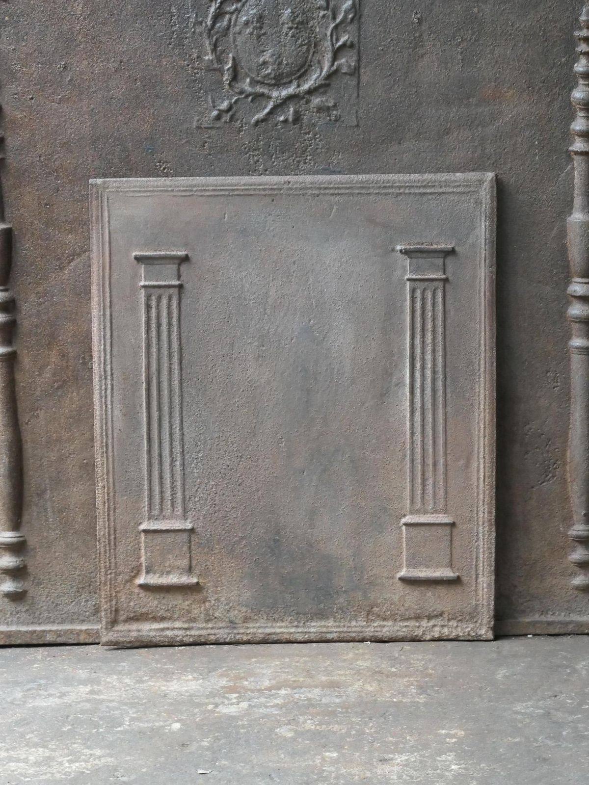 Antique French 'Pillars Of Freedom' Fireback / Backsplash, 18th   19th C. photo furniture