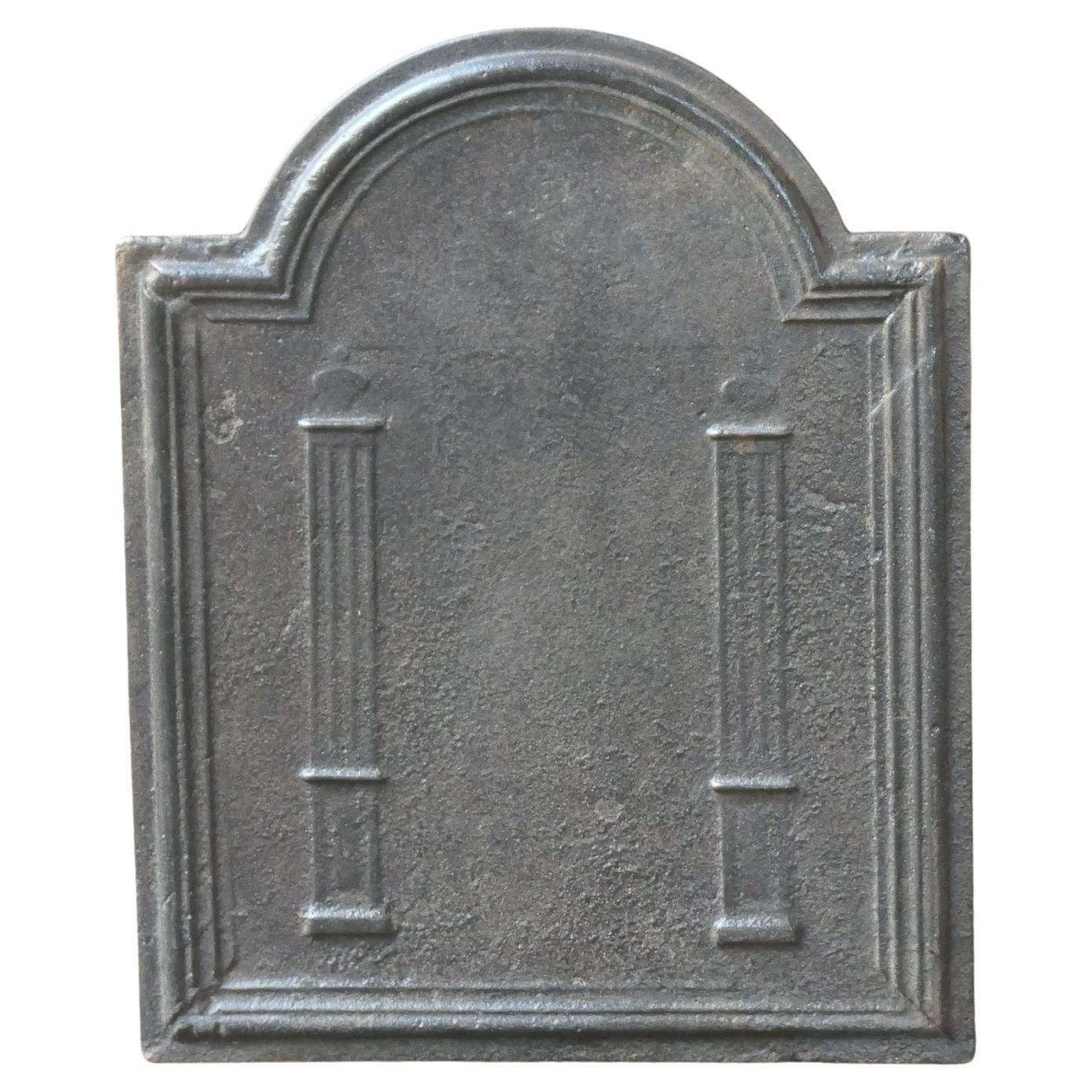 Small Antique French 'Pillars Of Freedom' Fireback / Backsplash, 19th C.