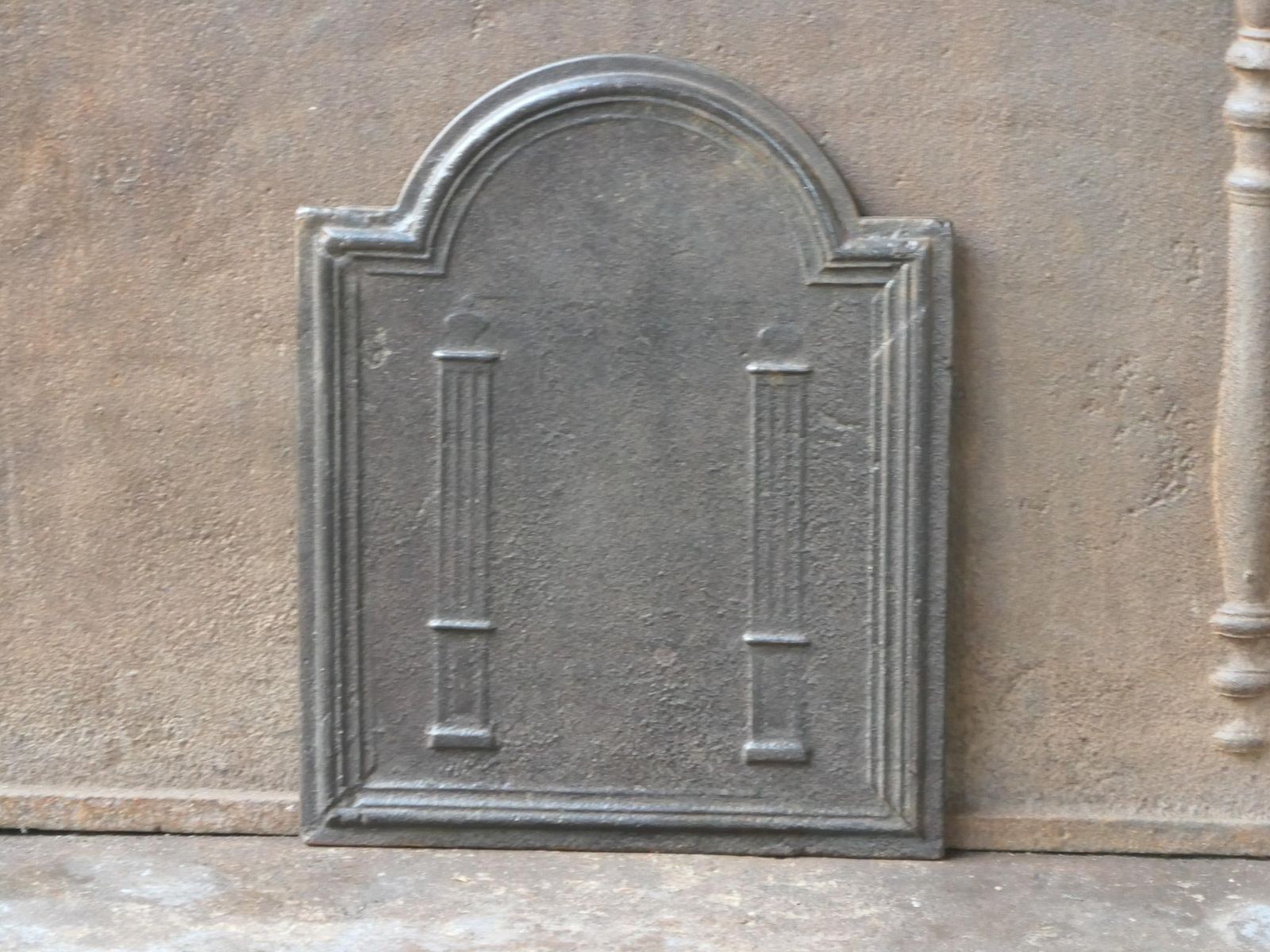 Small Antique French 'Pillars Of Freedom' Fireback / Backsplash, 19th C. photo 320.0