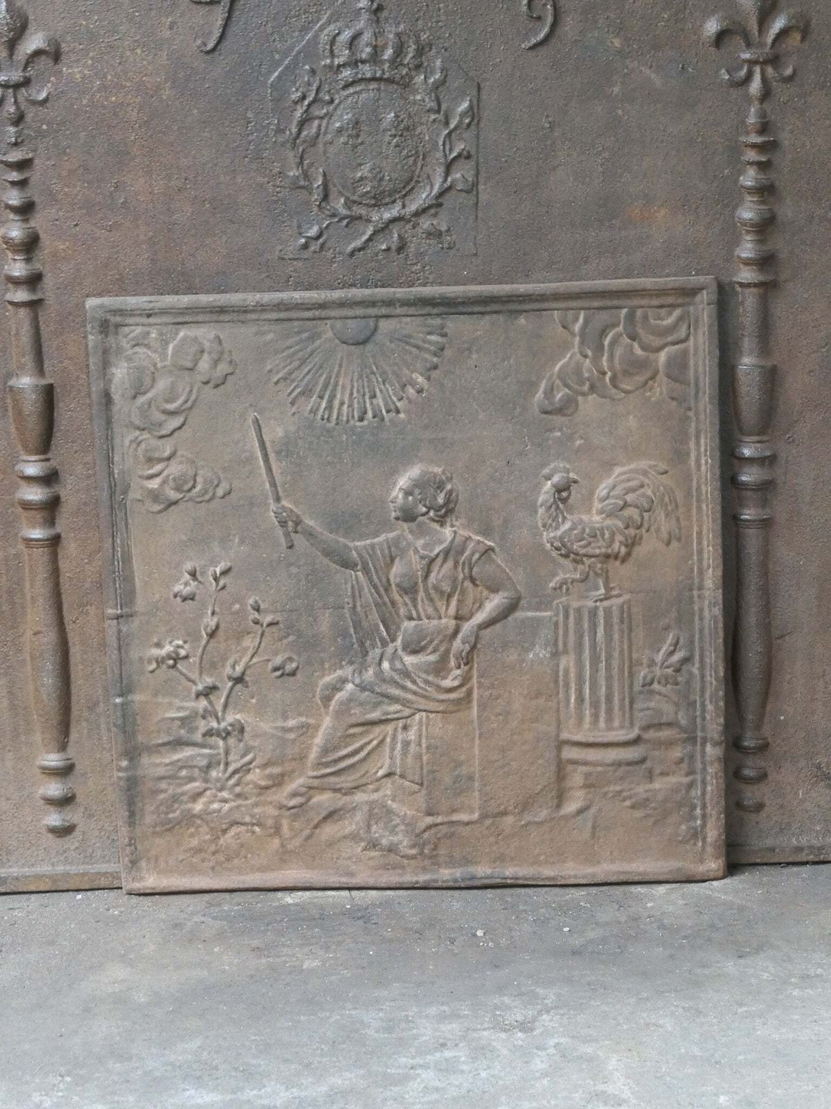 Aurora, Goddess Of The Dawn, Fireback / Backsplash, 20th Century photo furniture