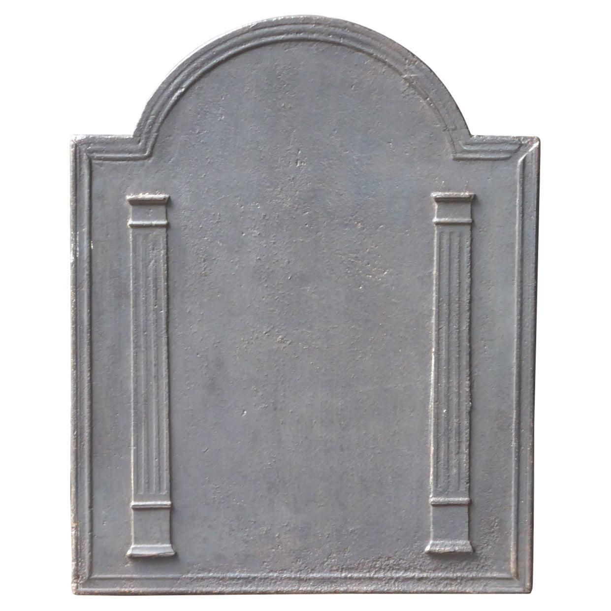 Antique French Neoclassical 'Pillars Of Freedom' Fireback / Backsplash, 19th C.