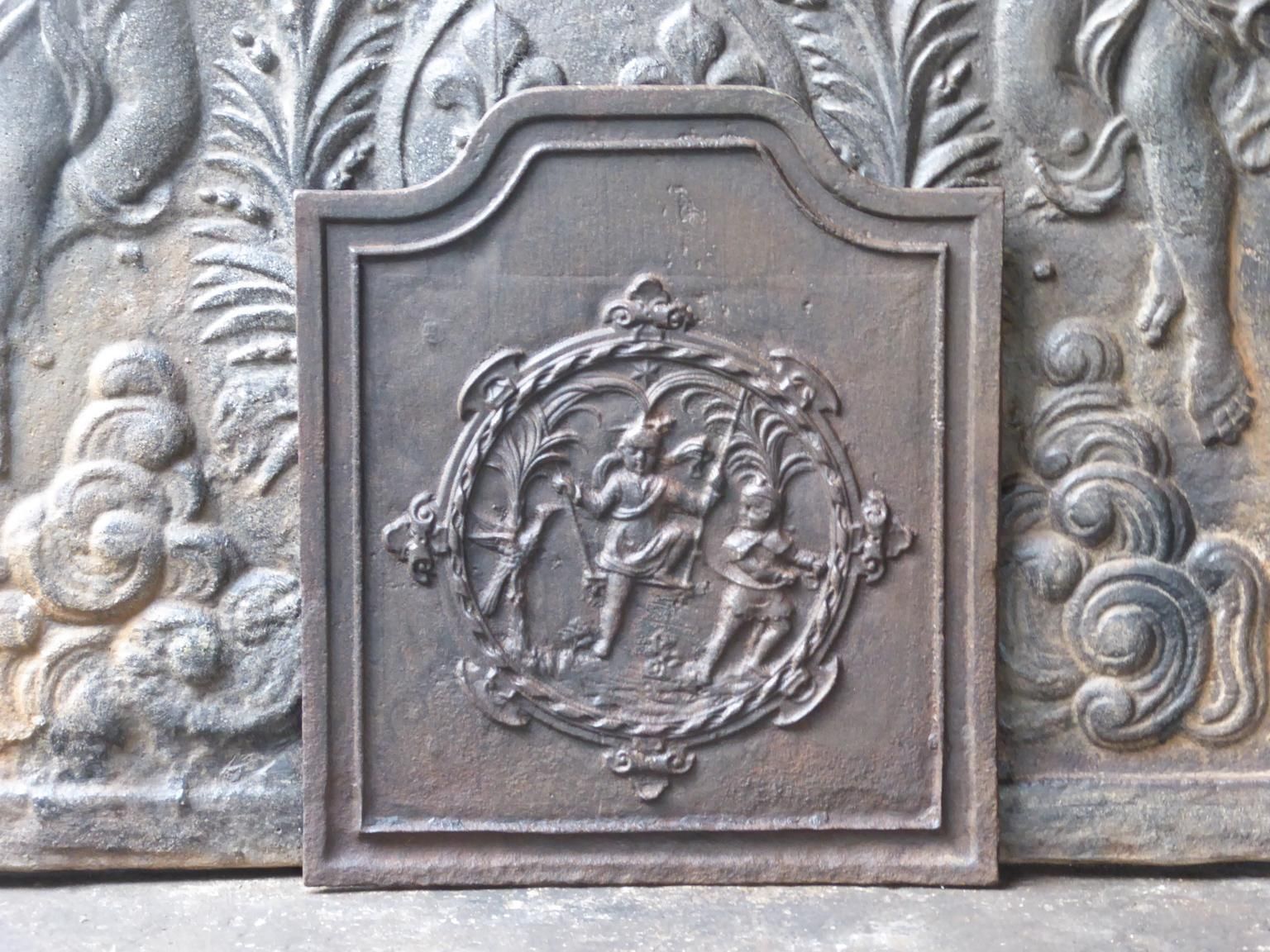Antique French Napoleon III 'Children Playing' Fireback / Backsplash, 19th C. photo furniture