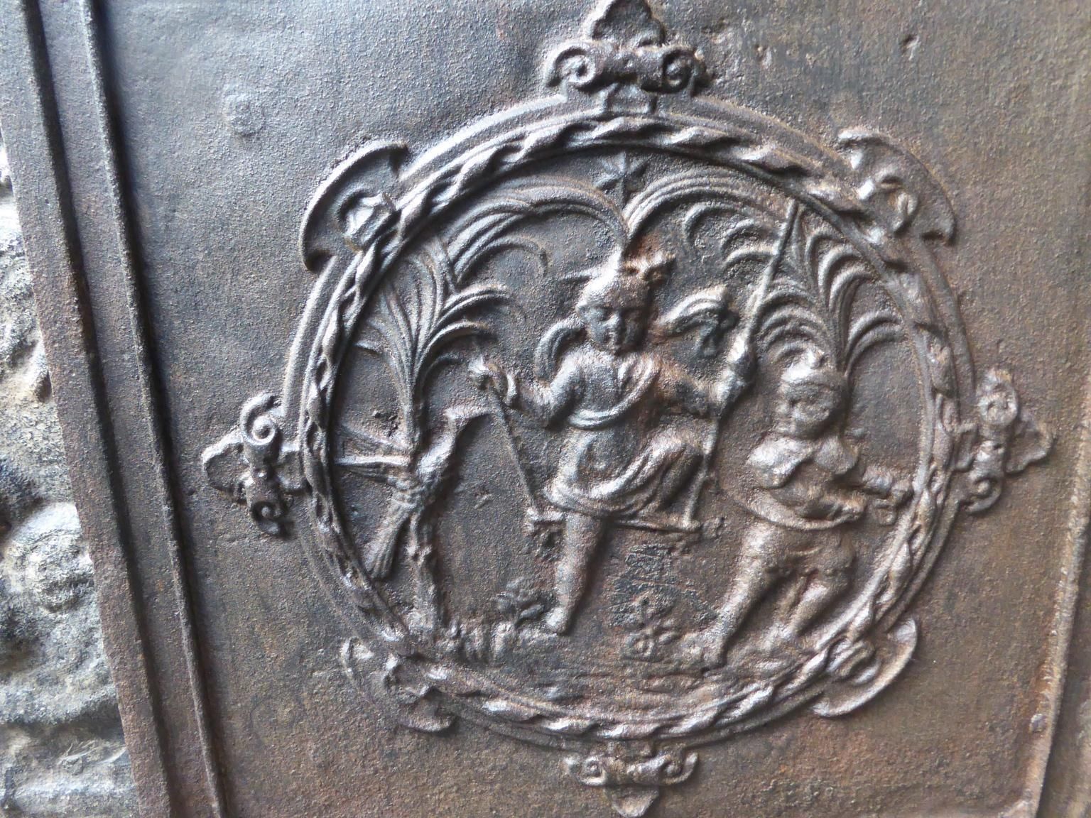 Antique French Napoleon III 'Children Playing' Fireback / Backsplash, 19th C. photo Home Fixtures