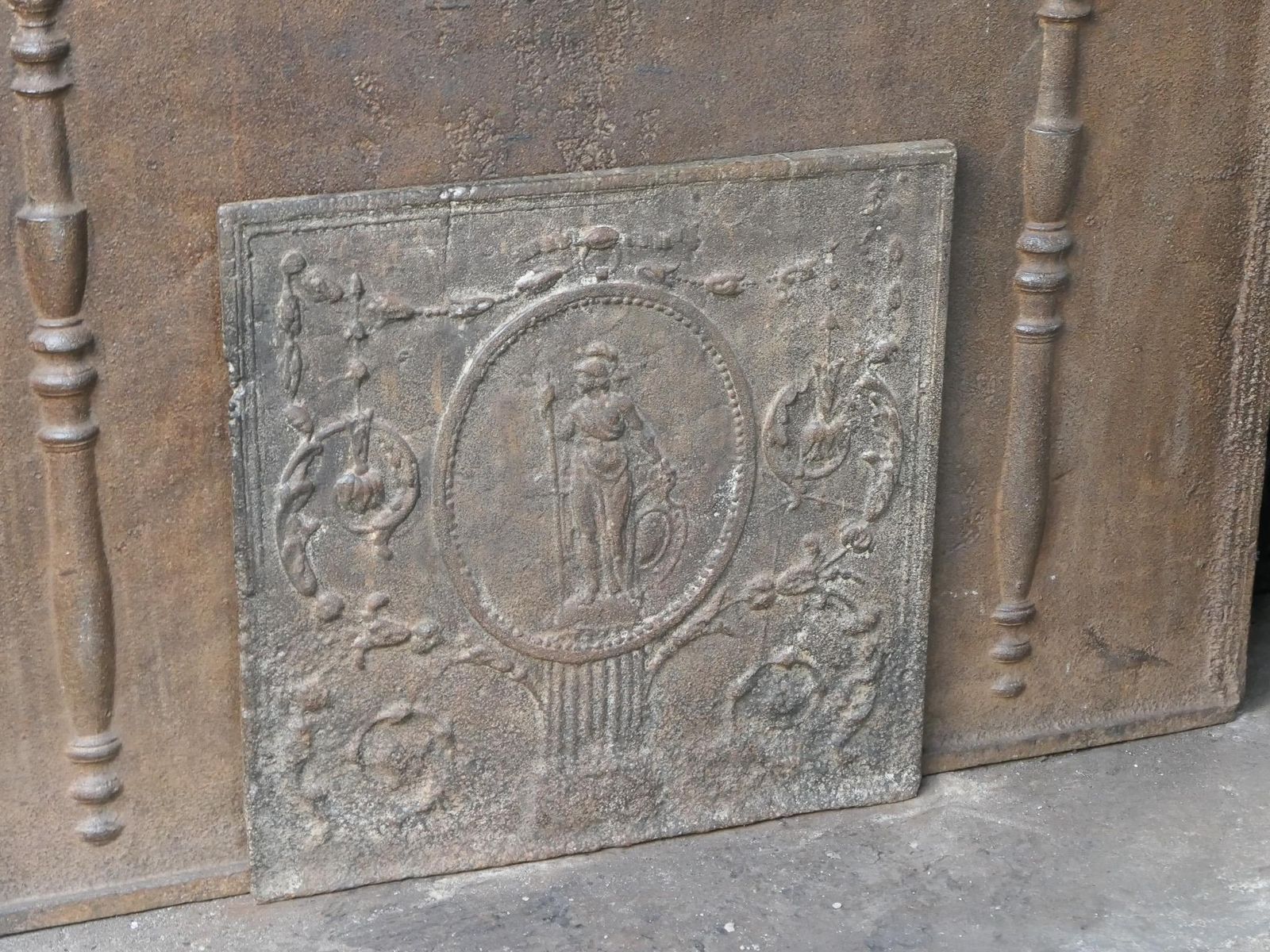Antique French Neoclassical 'Minerva' Fireback / Backsplash, 18th 19th Century photo buy