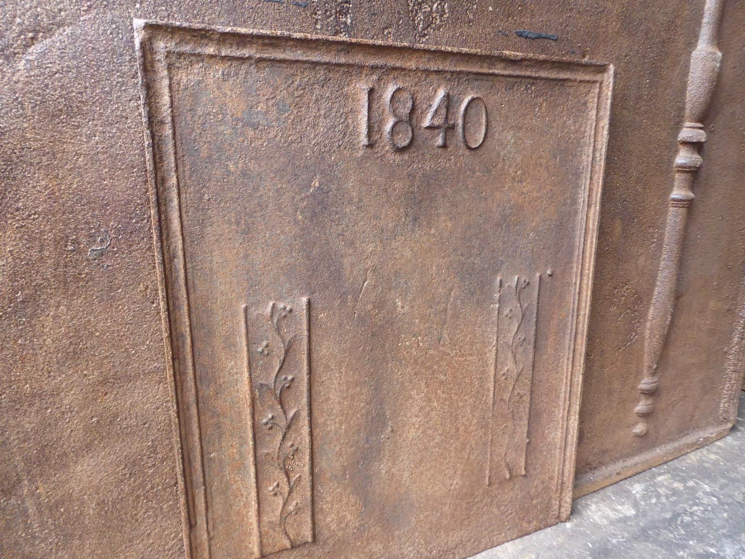 photo furniture French Napoleon III Fireback / Backsplash, Dated 1840