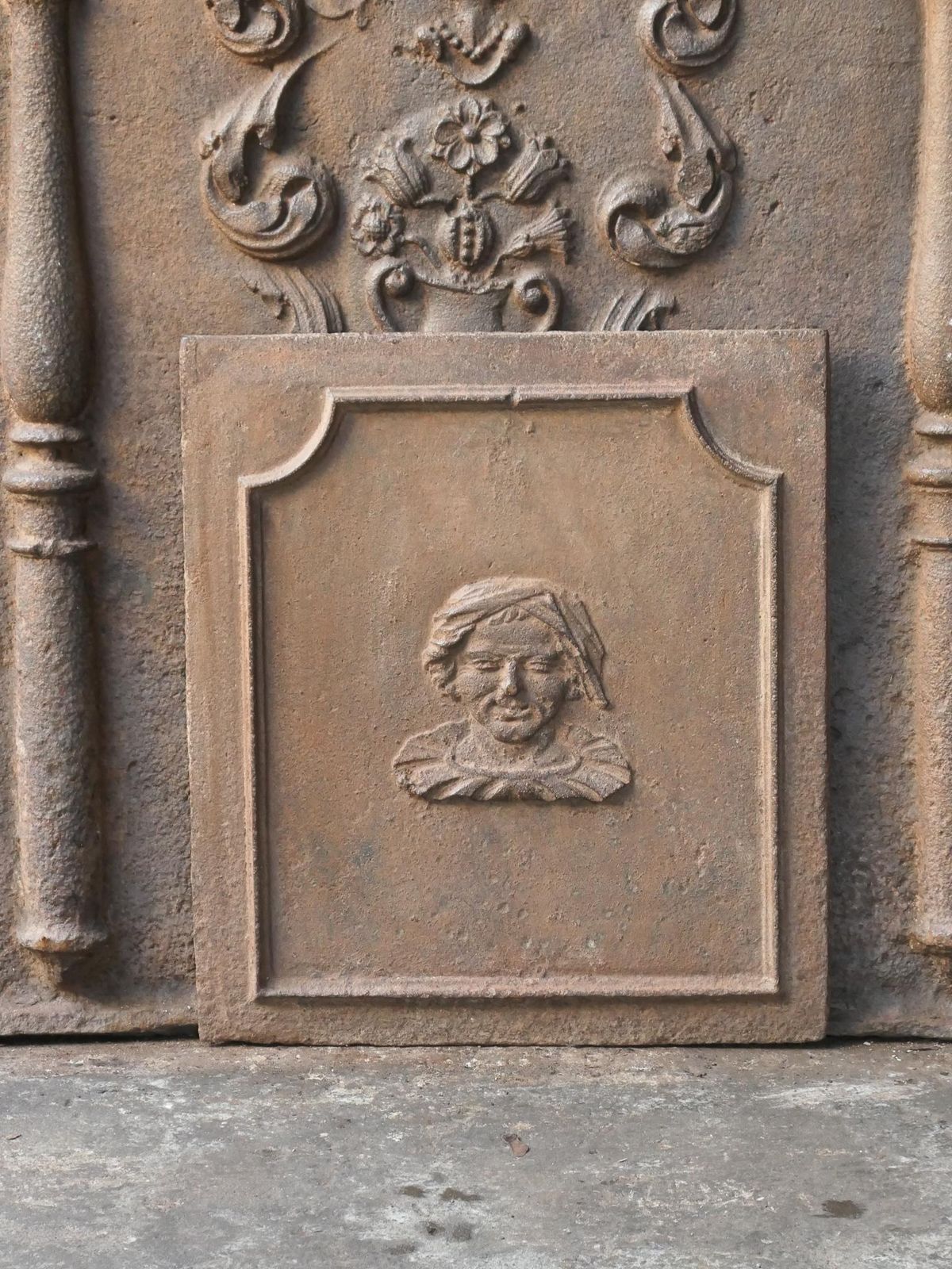 Antique French Napoleon III 'Man' Fireback / Backsplash photo furniture