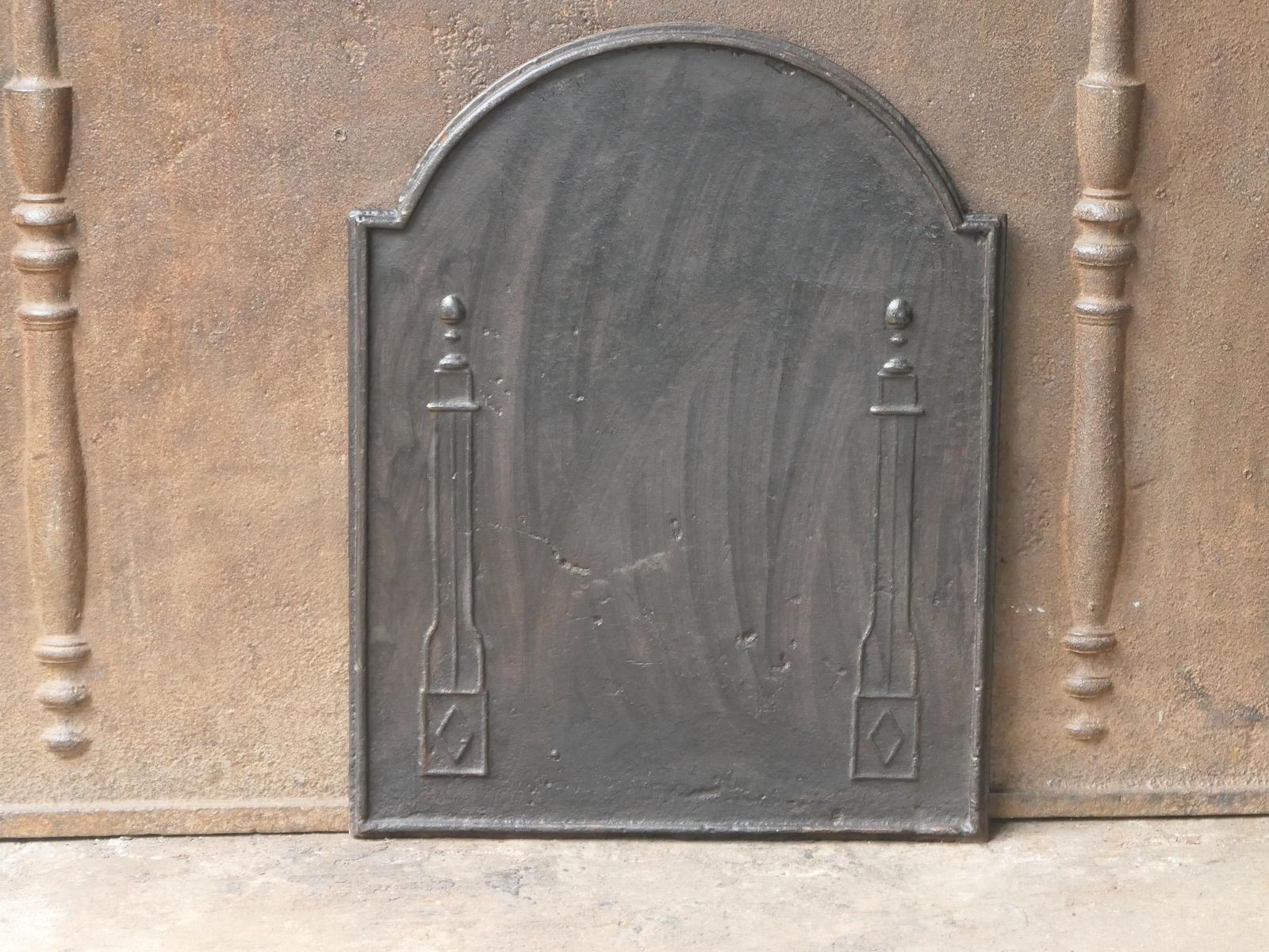 Antique French 'Pillars Of Freedom' Fireback / Backsplash, 18th   19th C. photo Home Fixtures