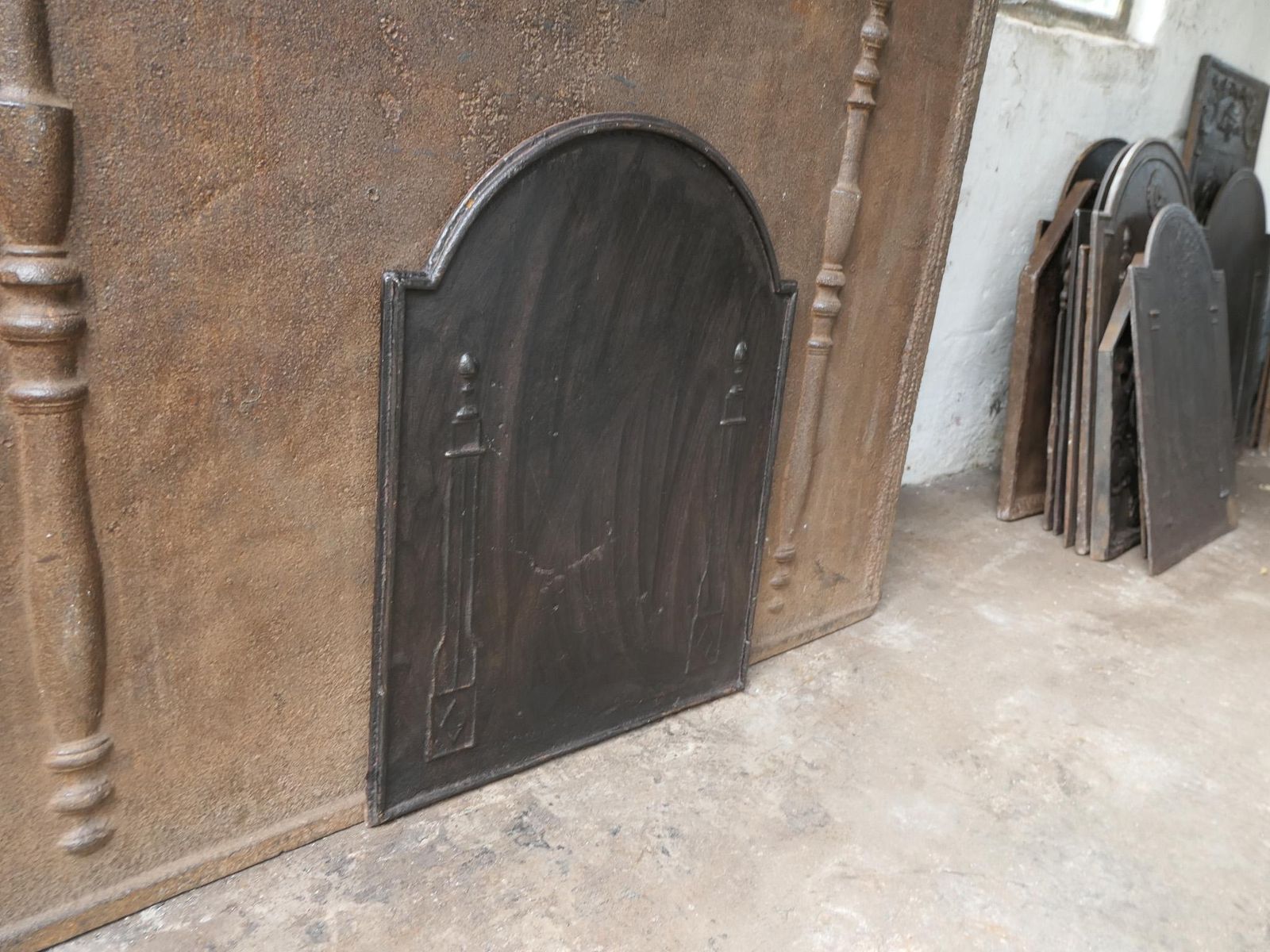 Home Fixtures Antique French 'Pillars Of Freedom' Fireback / Backsplash, 18th   19th C. photo