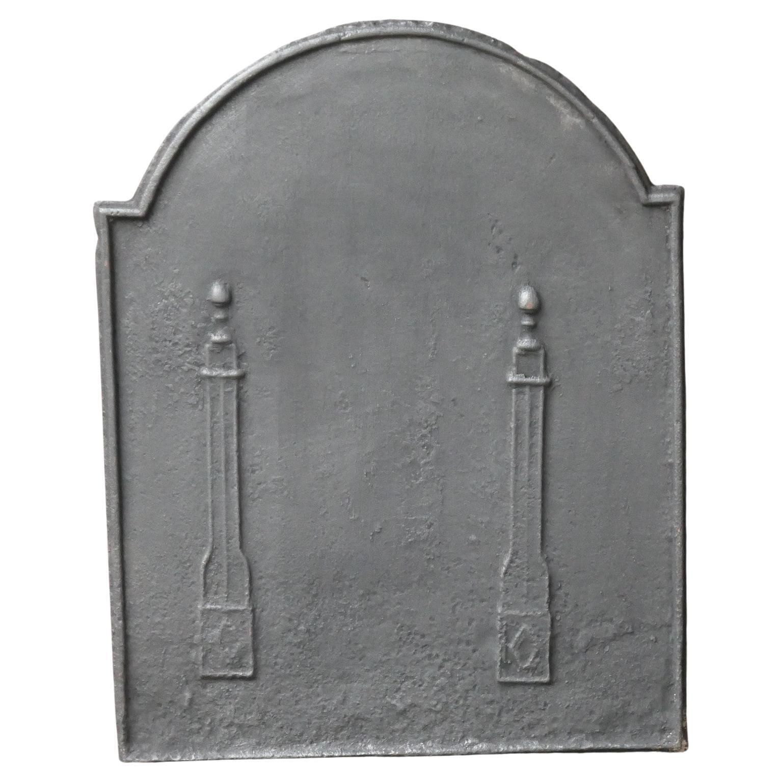 Antique French 'Pillars Of Freedom' Fireback / Backsplash, 18th   19th C.