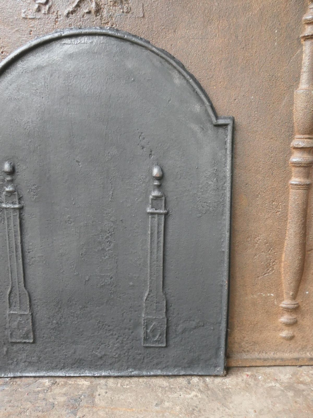 photo furniture Antique French 'Pillars Of Freedom' Fireback / Backsplash, 18th   19th C.