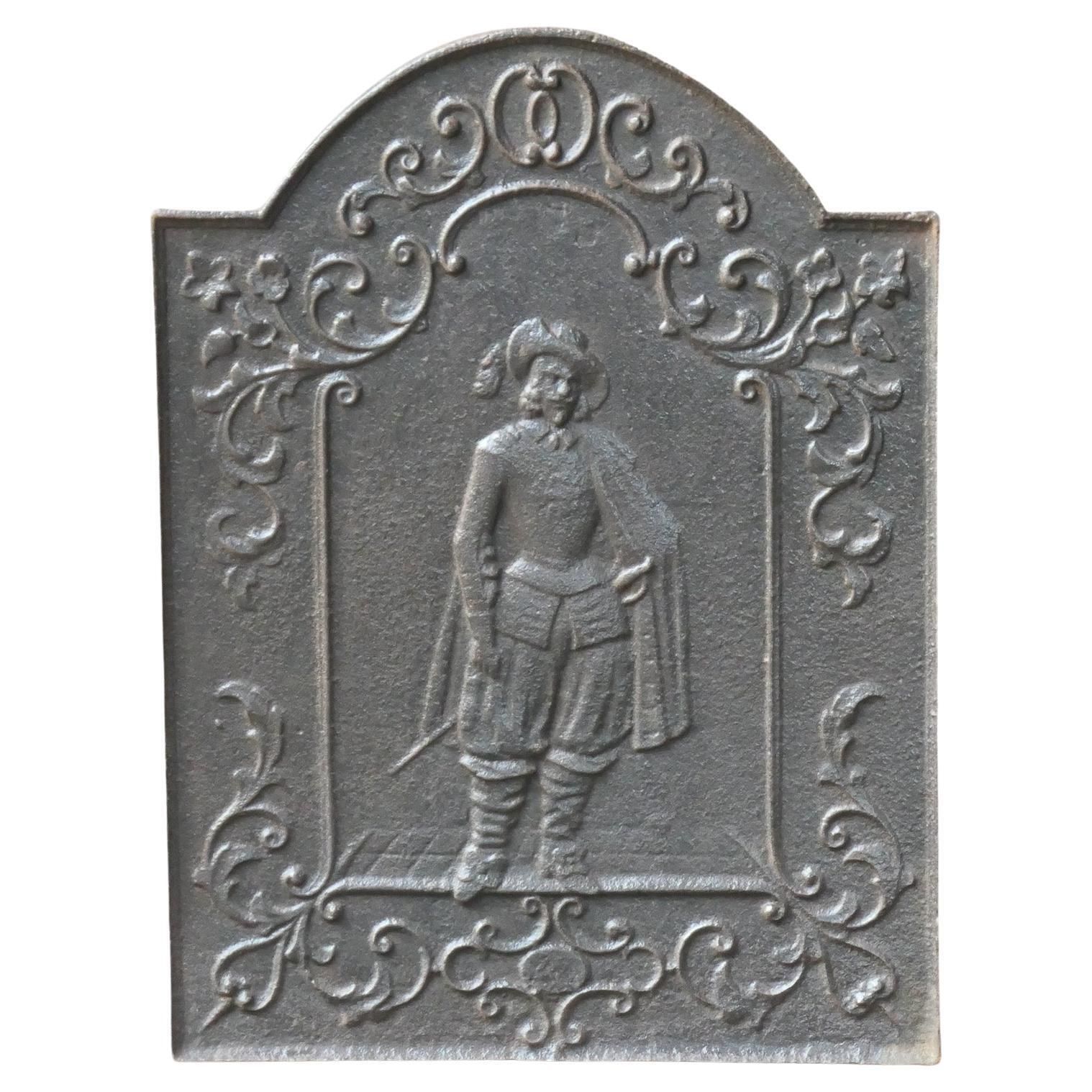 Antique French Napoleon III 'D'artagnan' Fireback / Backsplash, 19th Century