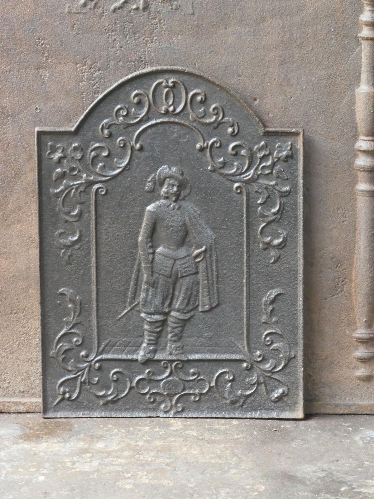 Antique French Napoleon III 'D'artagnan' Fireback / Backsplash, 19th Century photo furniture